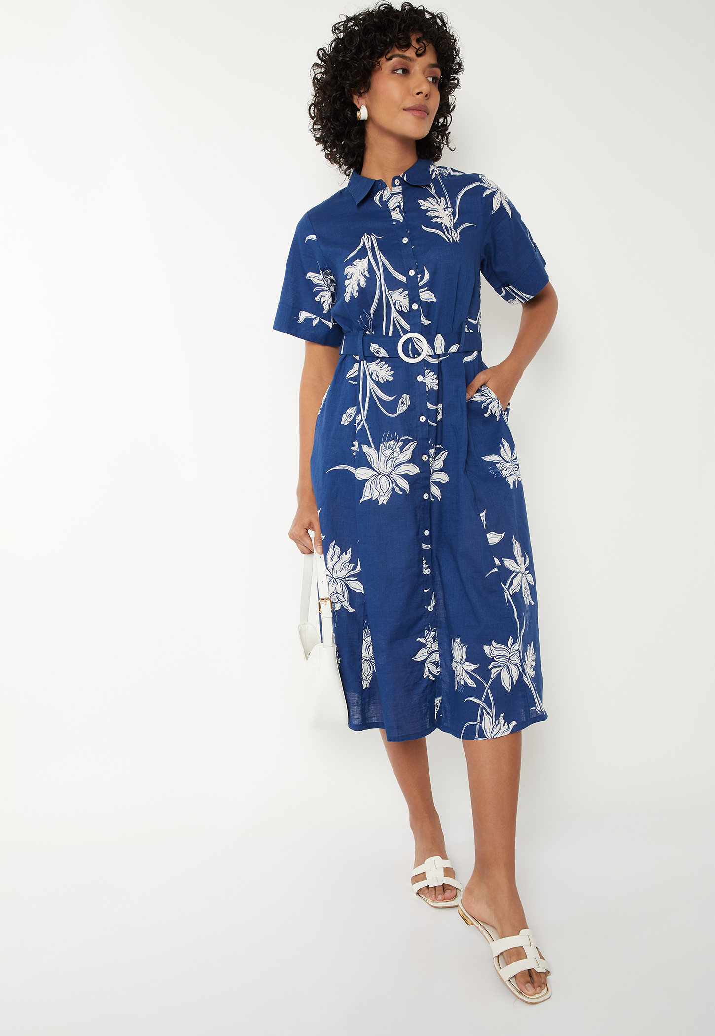 Women Floral Print Shirt Dress-picture-28