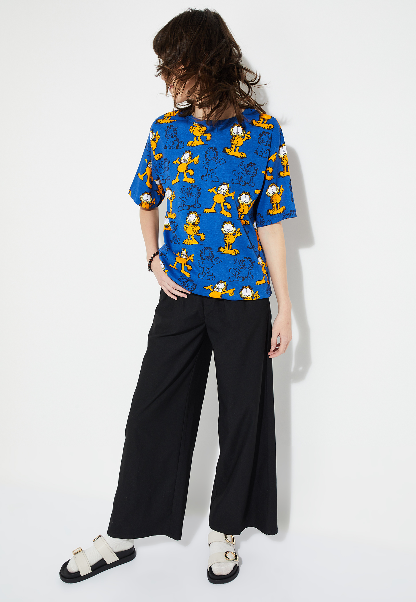 URB_N Women Garfield Print Oversized T-shirt-picture-13