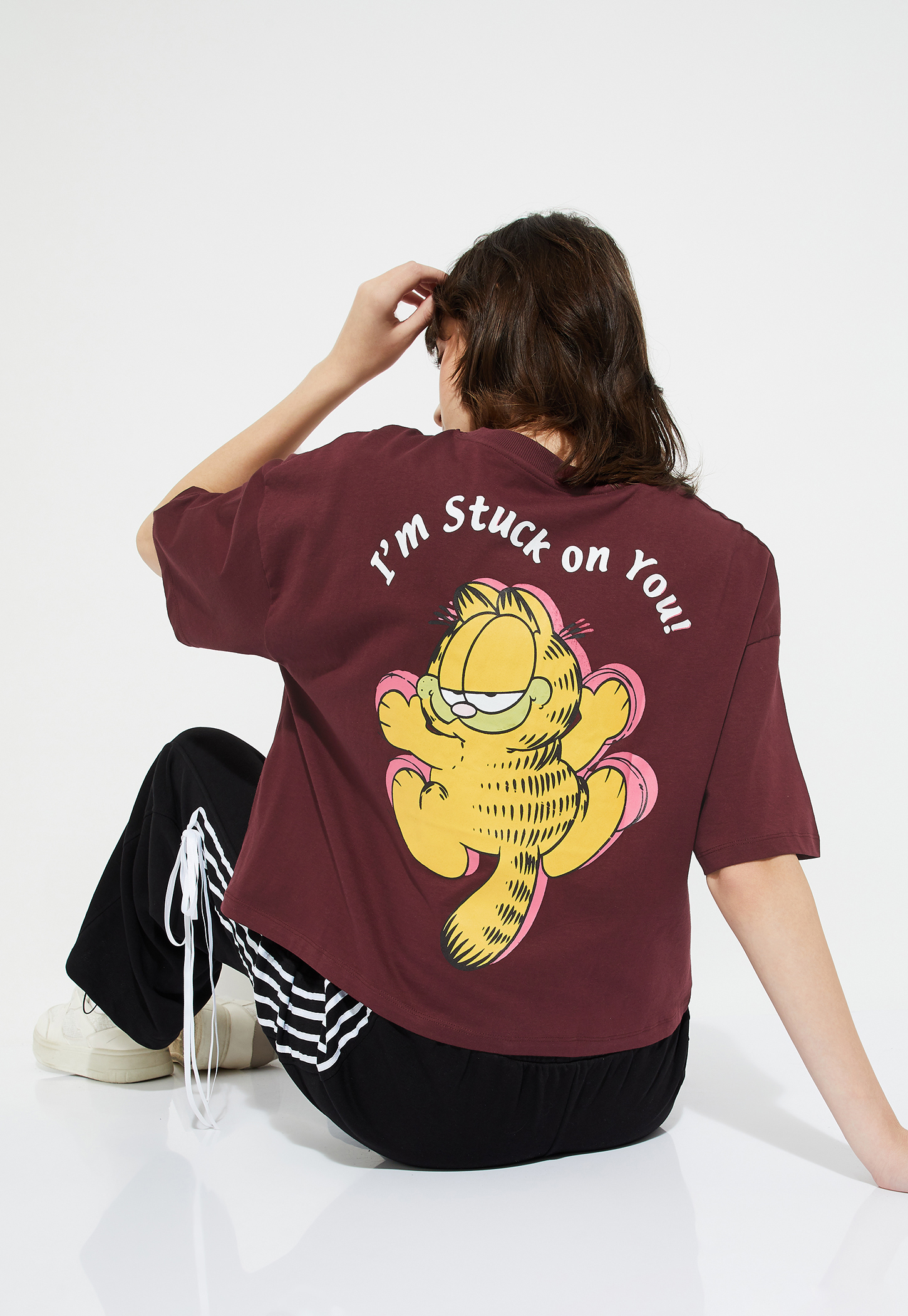 URB_N Women Garfield Print Boxy Fit T-shirt-picture-19