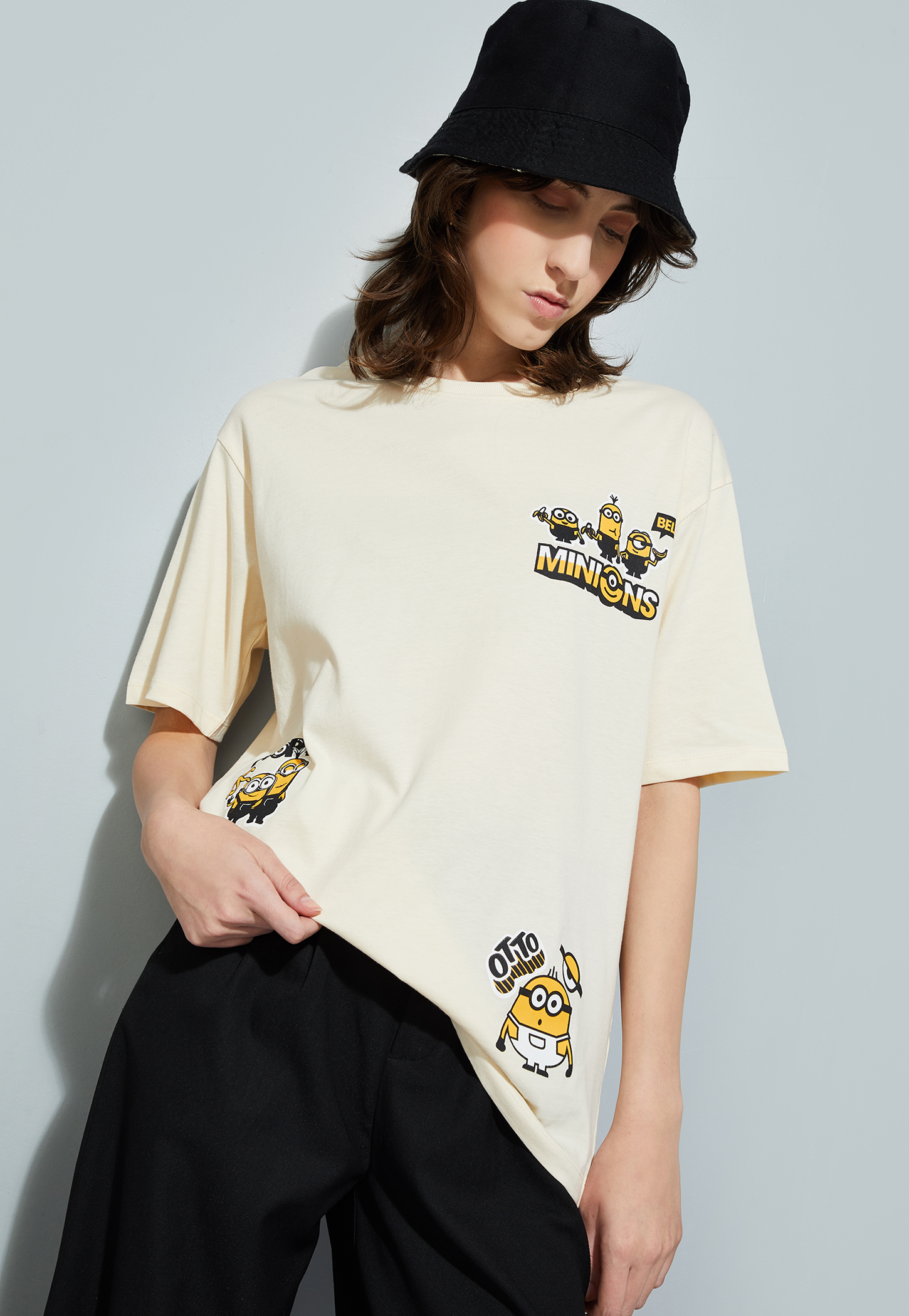 URB_N Women Minion Print Oversized T-shirt-picture-25