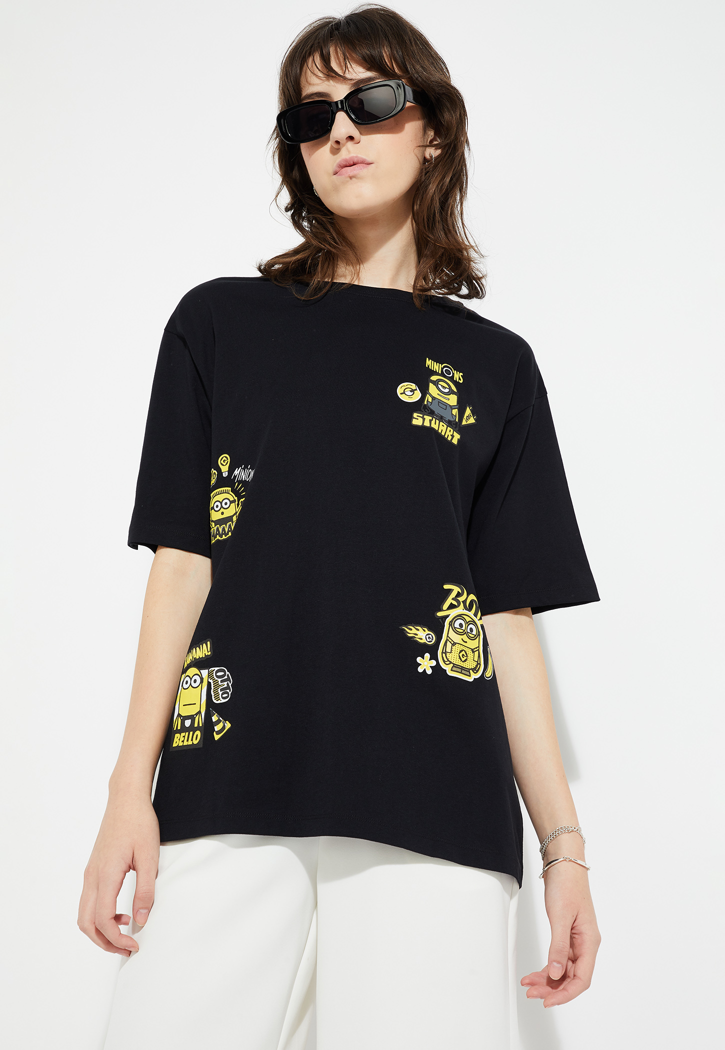 URB_N Women Minion Print Oversized T-shirt-picture-19