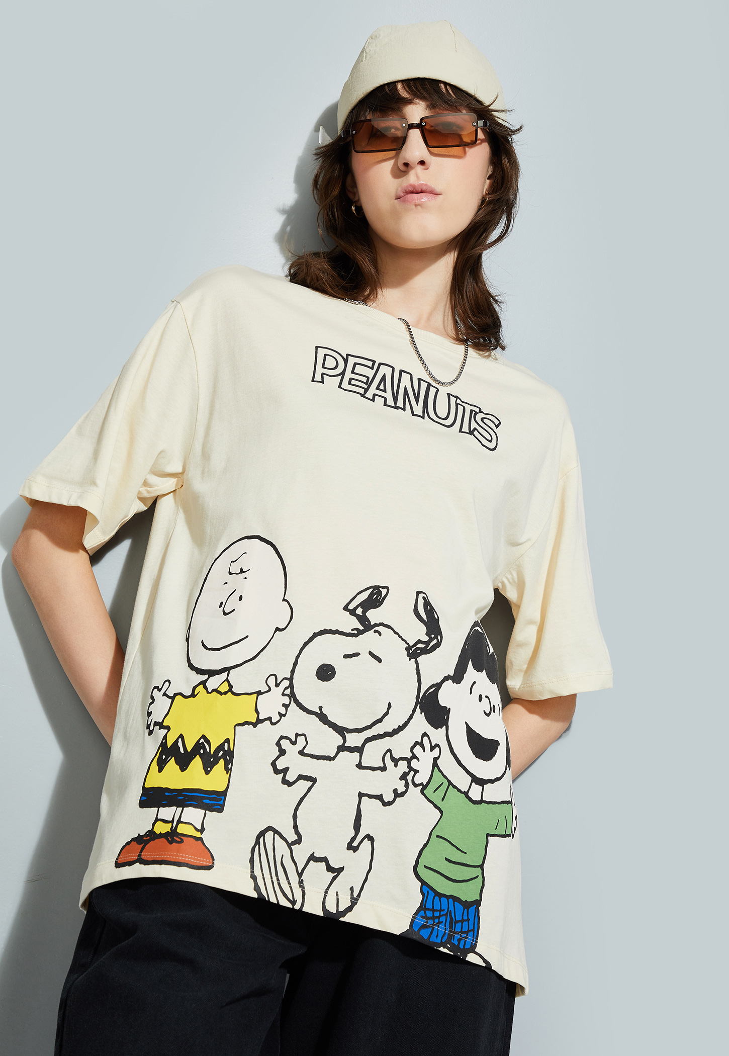 URB_N Women Peanut Snoopy Print Oversized T-shirt-picture-24