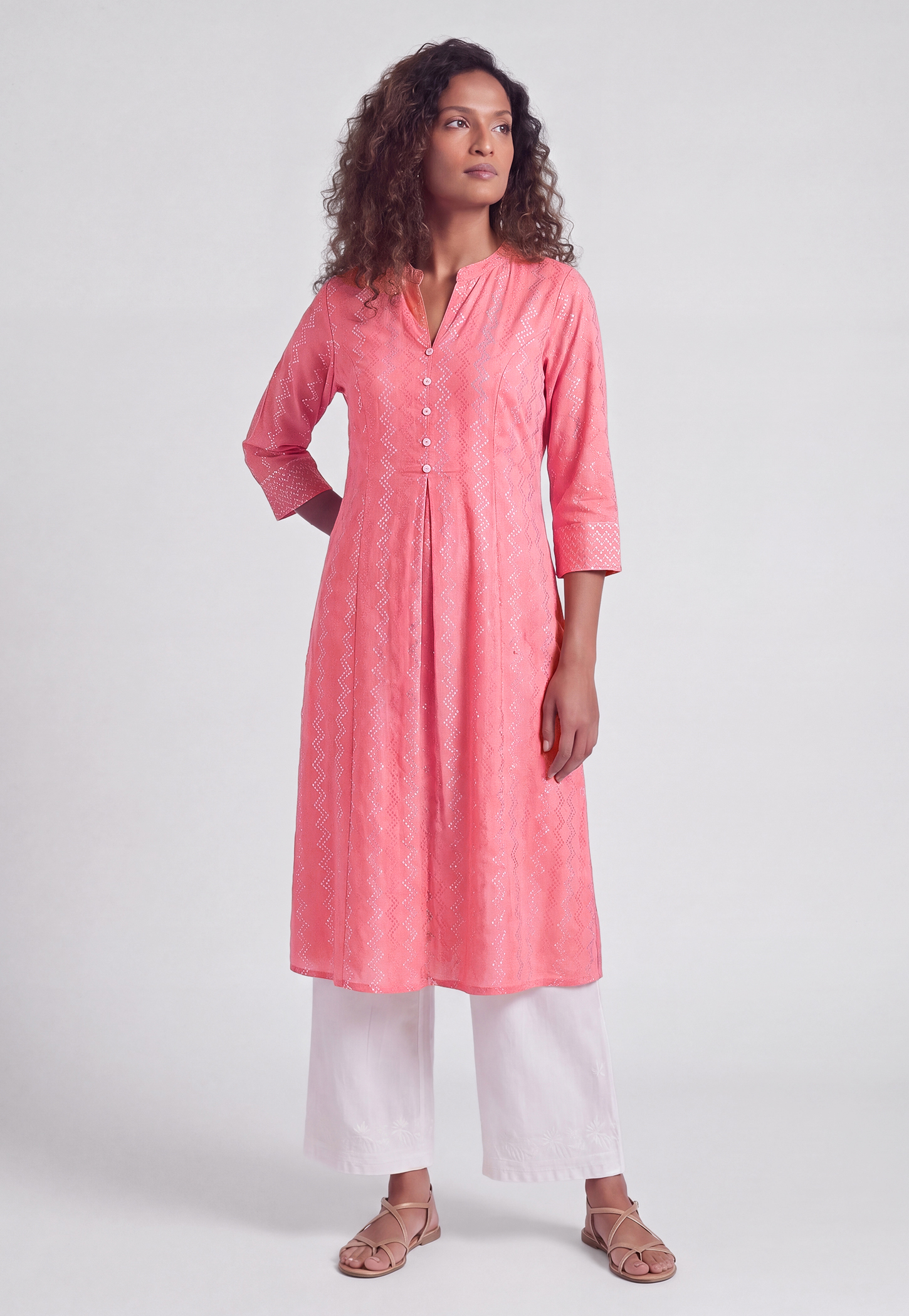 Women Woven Kalidar Kurta-image-27