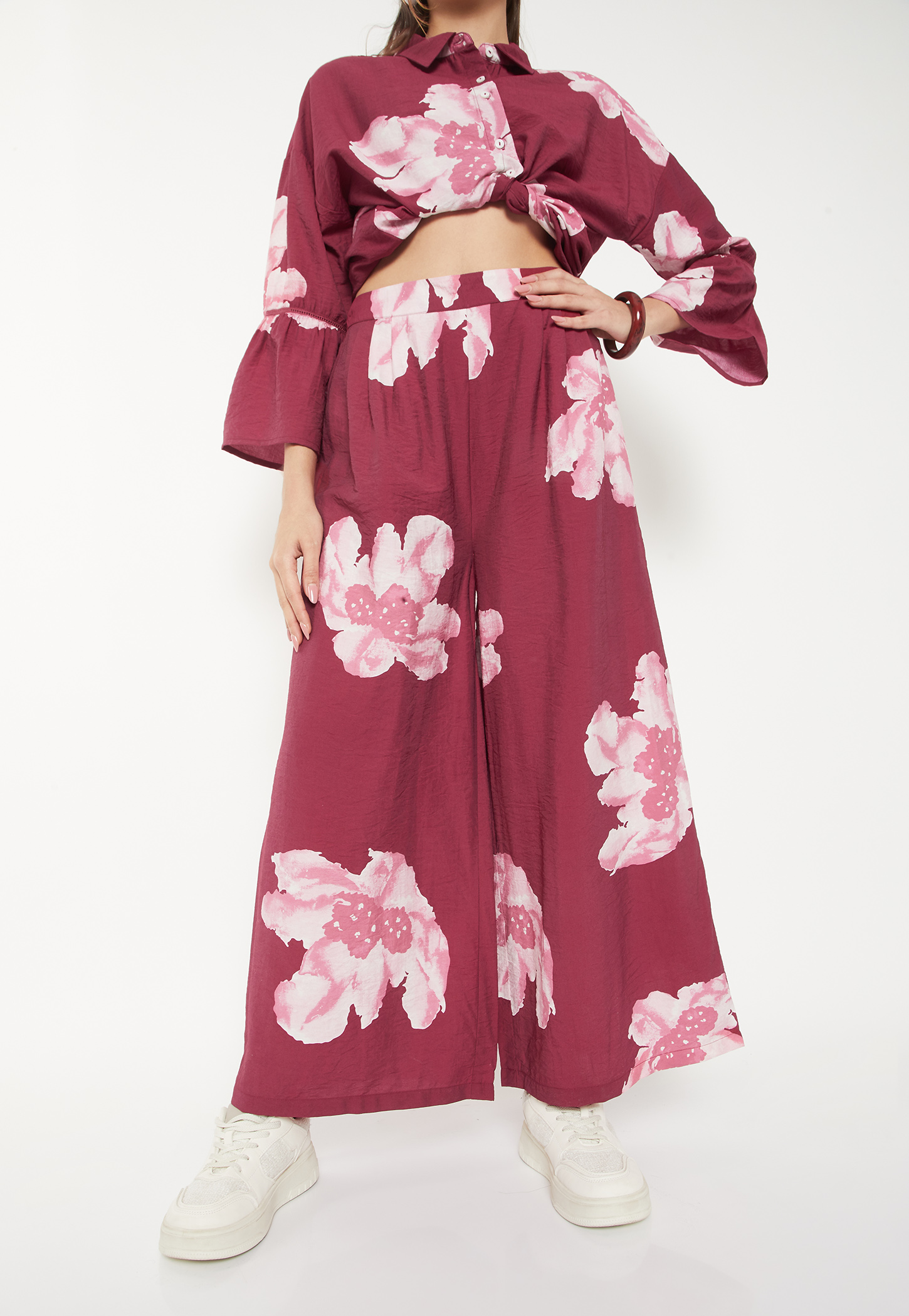 Women Floral Print Palazzos-image-16