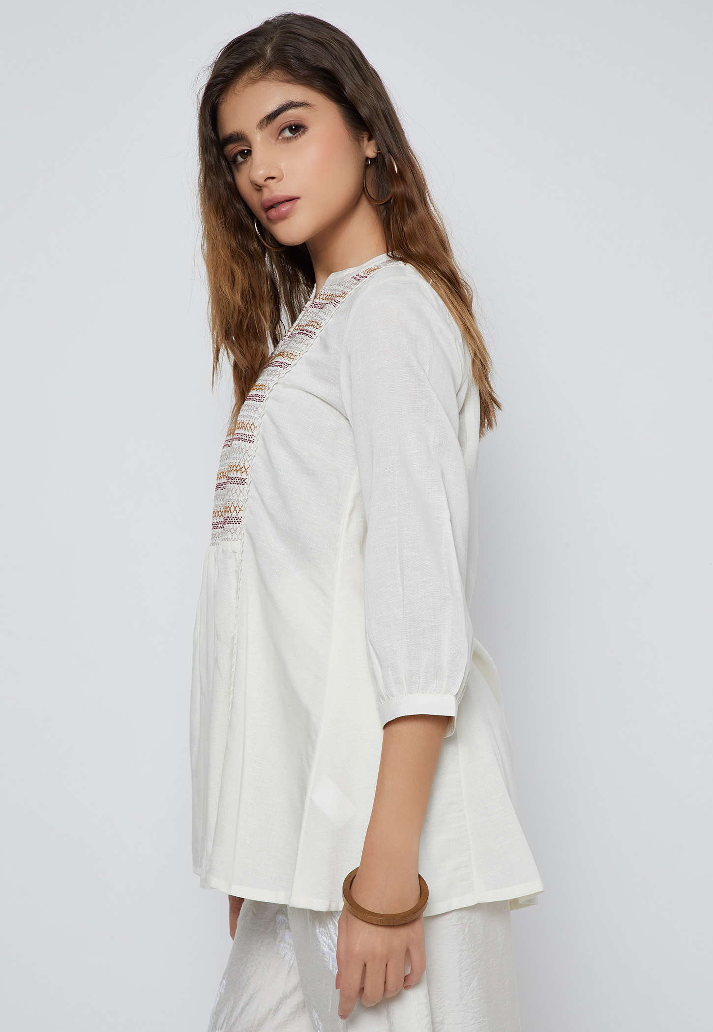 Women Embroidered Yoke Tunic-image-8
