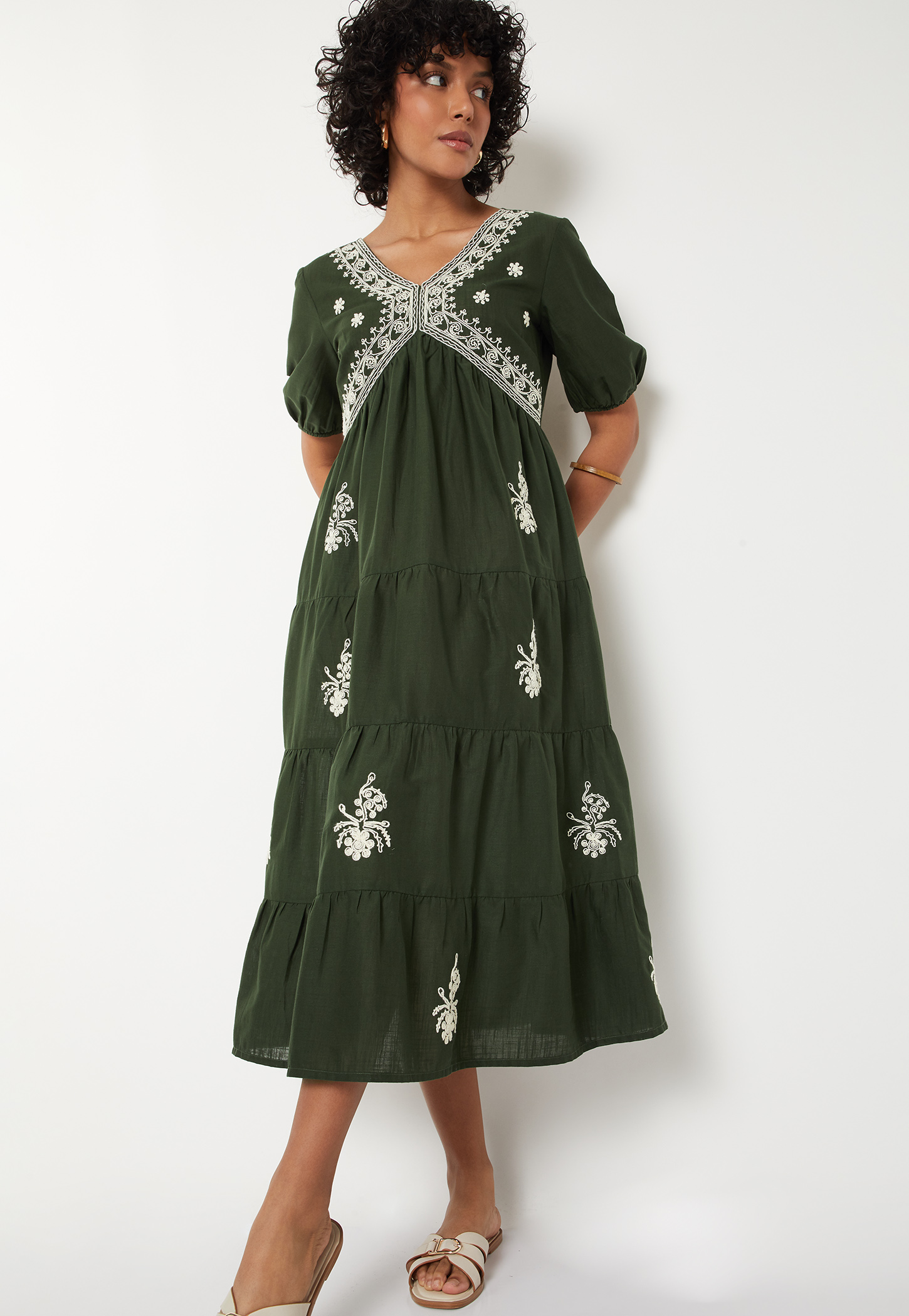 Women Embroidered Tiered Dress-image-24