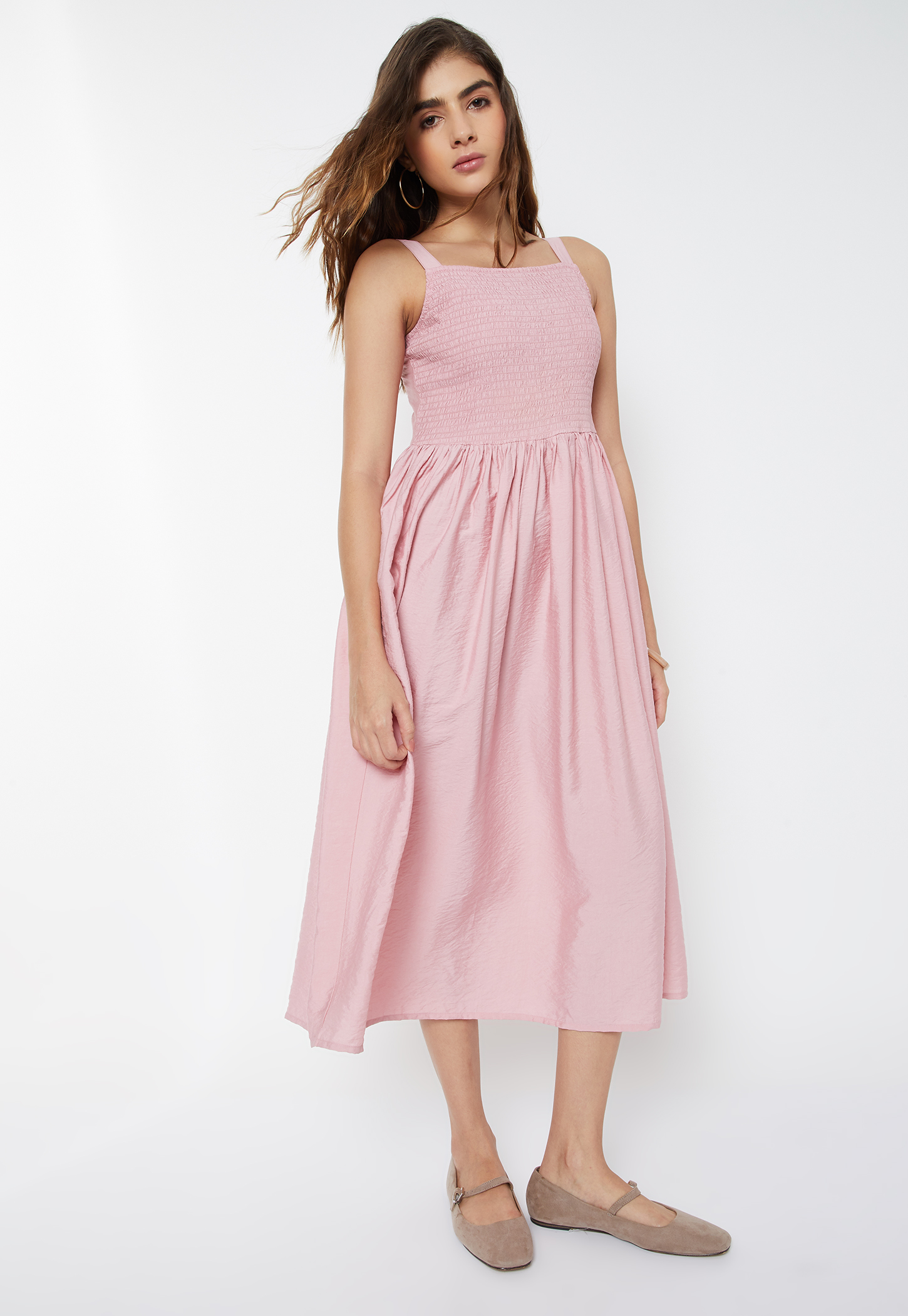 Women Smocked A-line Dress-image-8