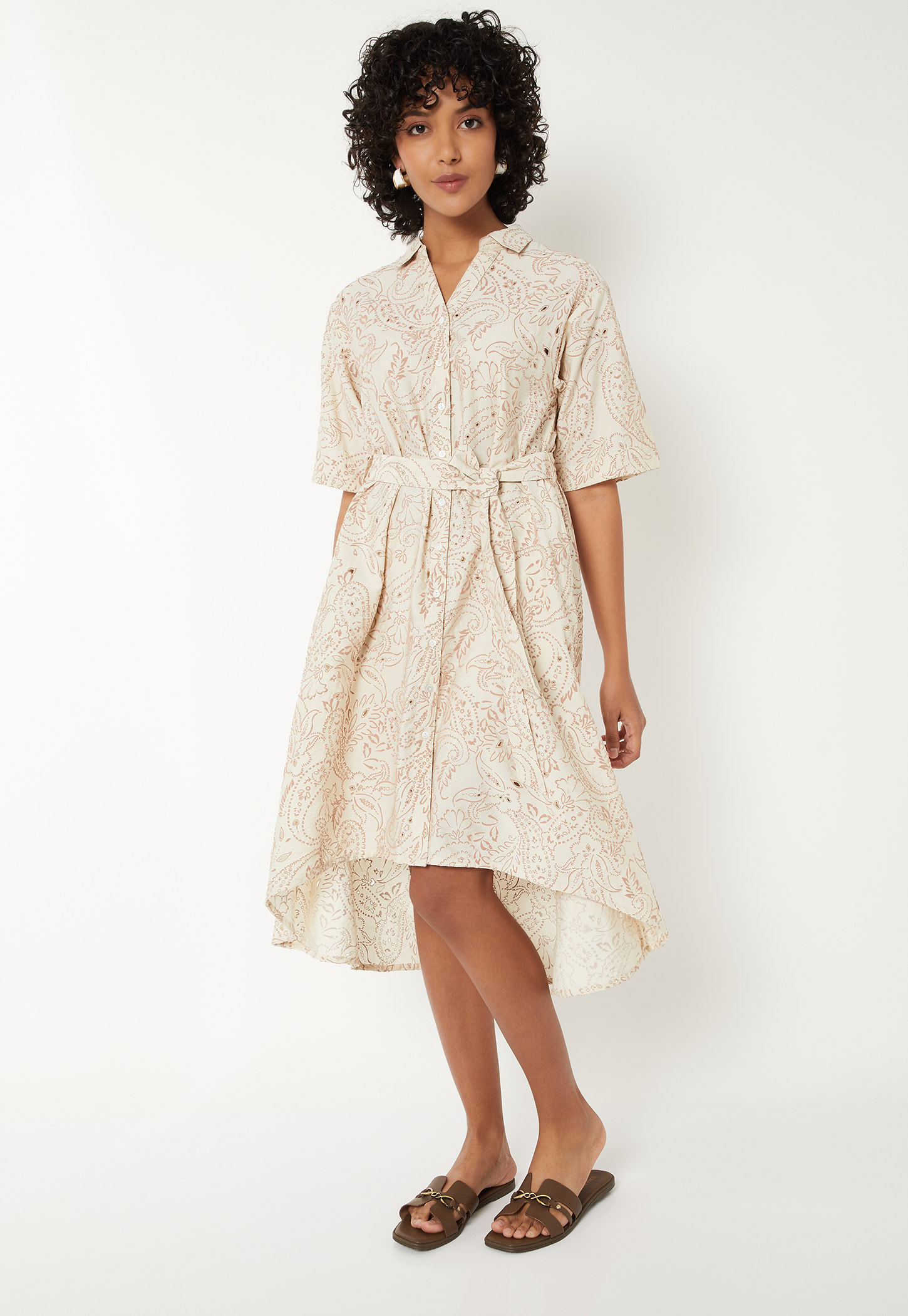 Women Printed Shirt Dress-image-14