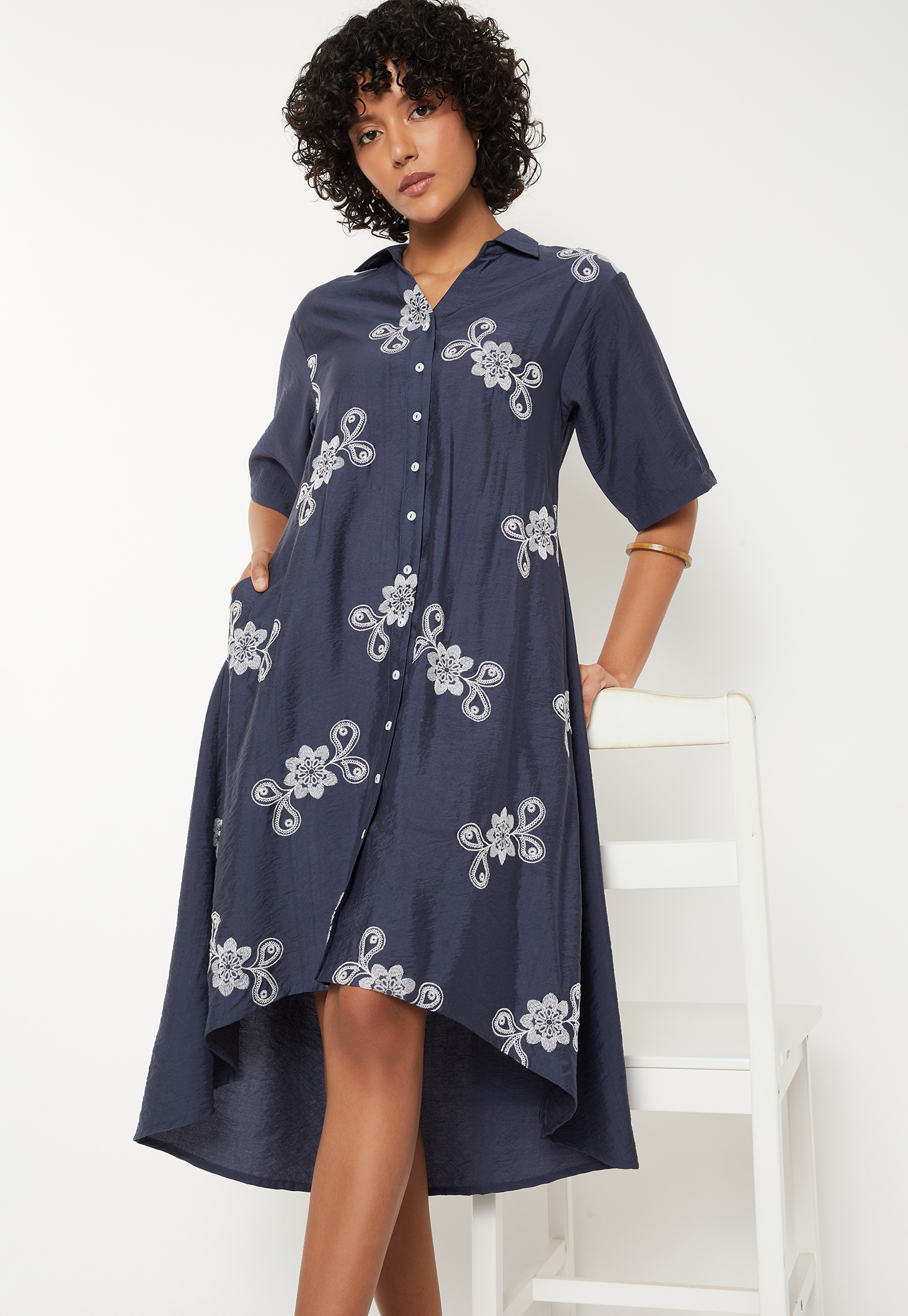 Women Embroidered Shirt Dress-picture-51