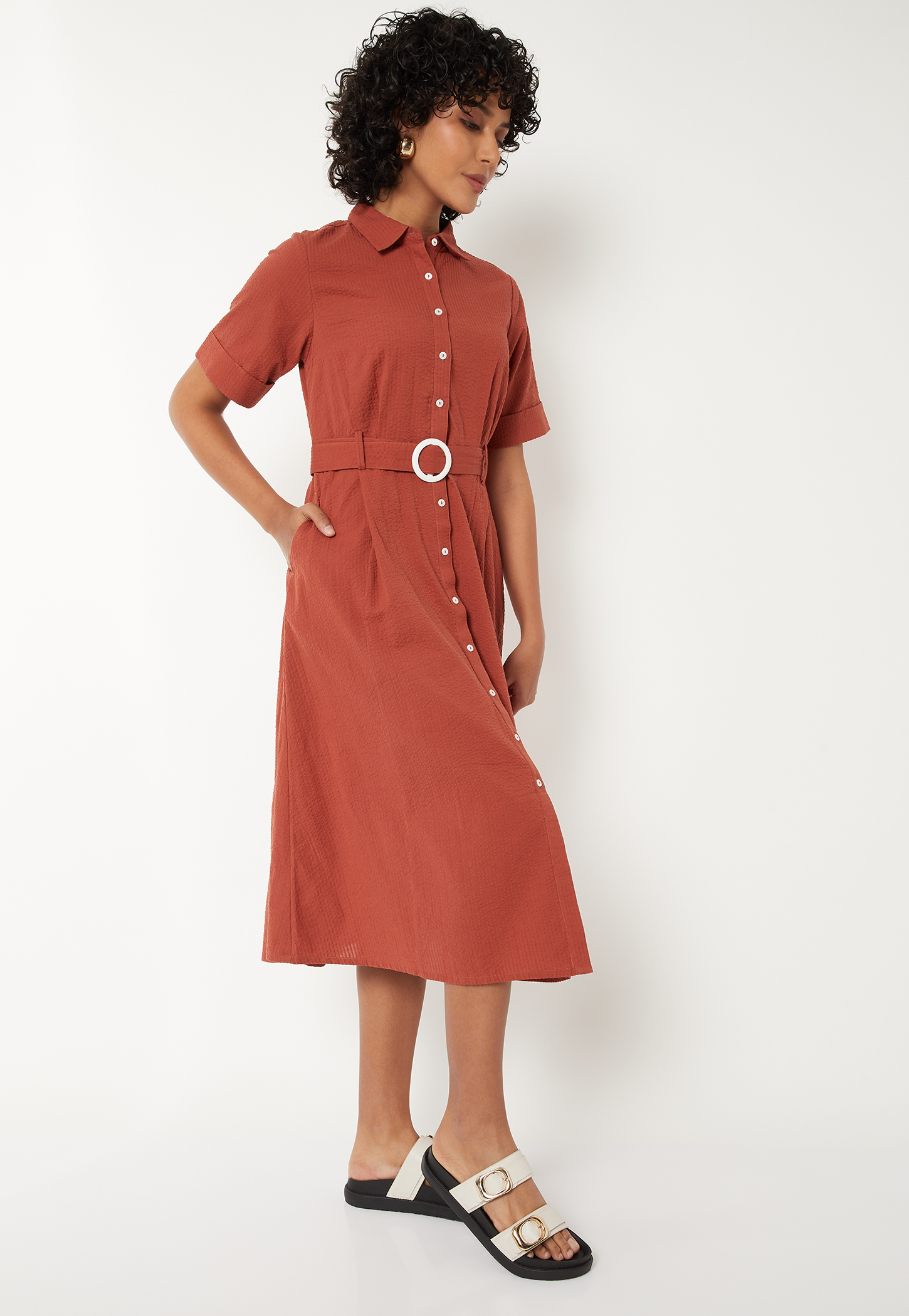 Women Solid Shirt Dress-picture-35