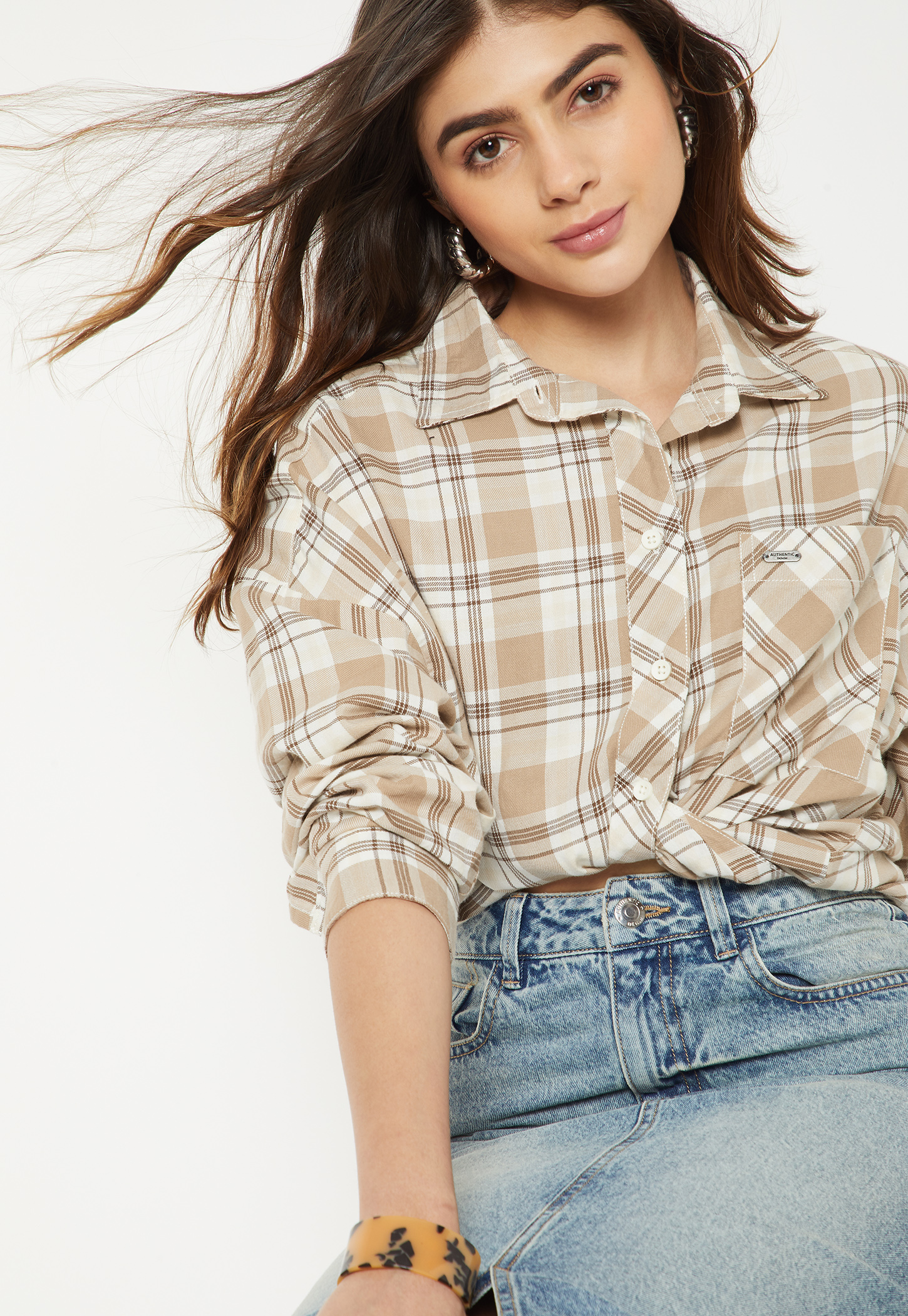 Women Checked Oversized Shirt-picture-19