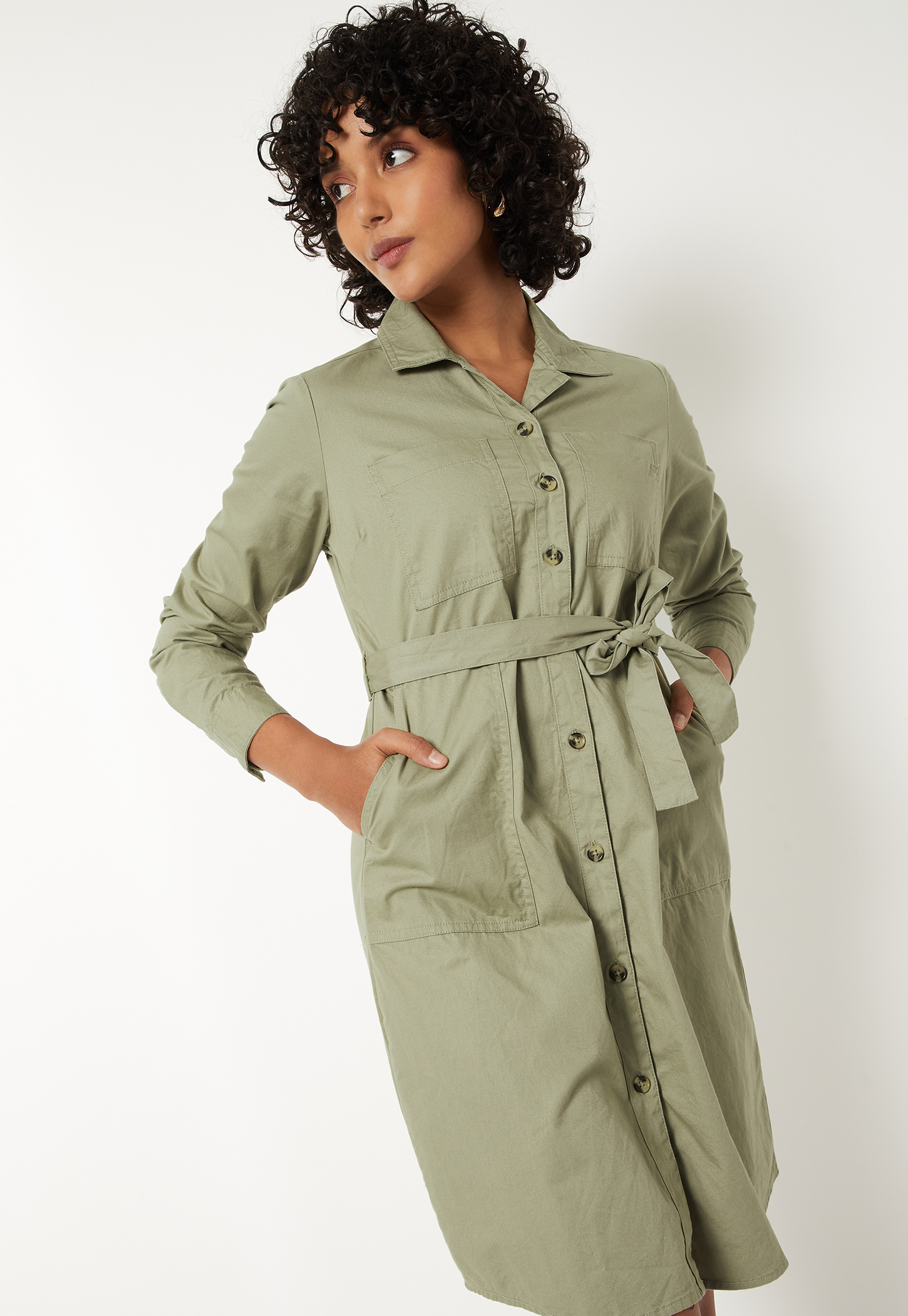 Women Solid Shirt Dress-picture-39