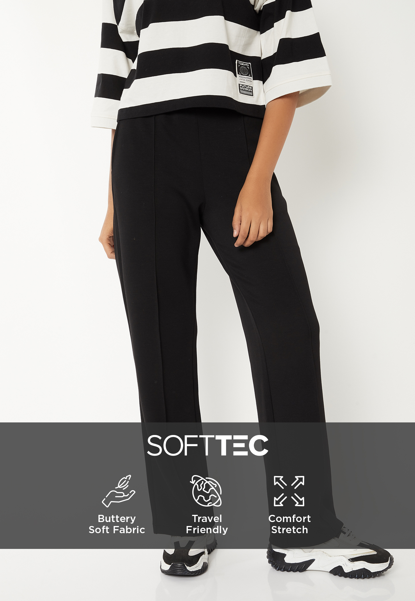 Women Pintuck Wide-Leg Track Pants-picture-20