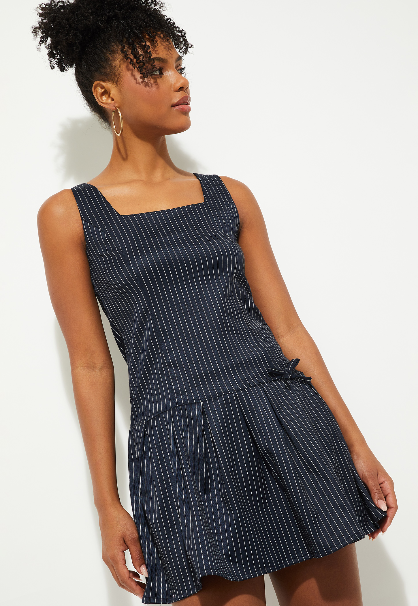 URB_N Women Striped Pleated Mini Dress-picture-25