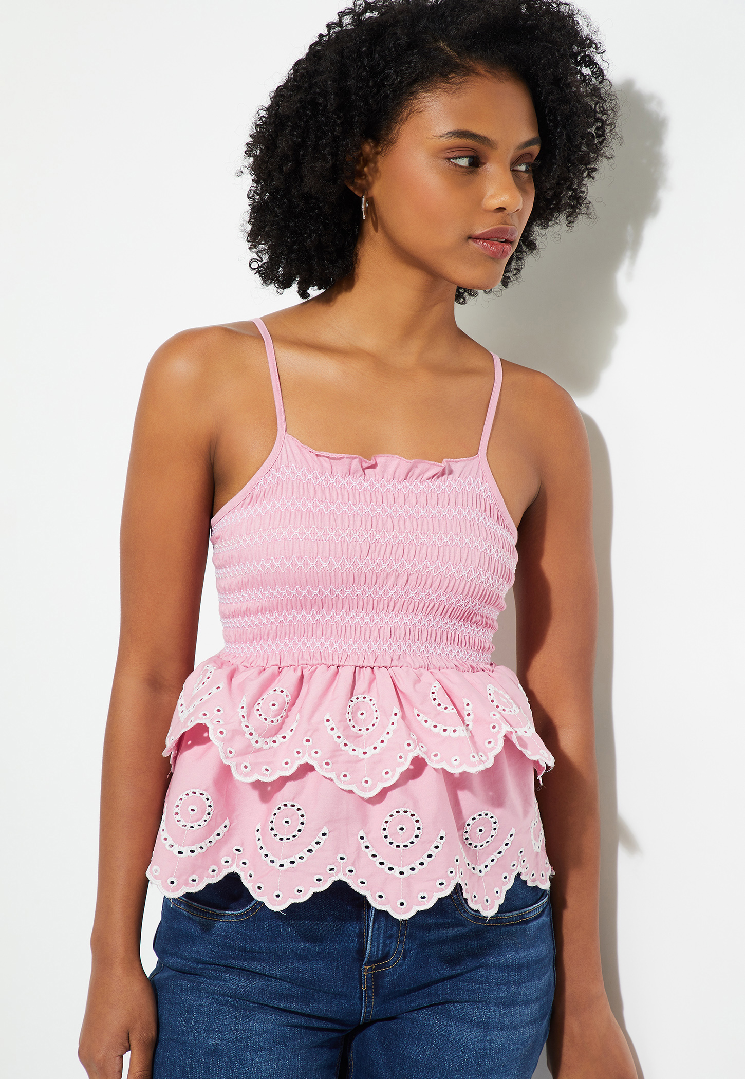 URB_N Women Schiffli Peplum Top-picture-12