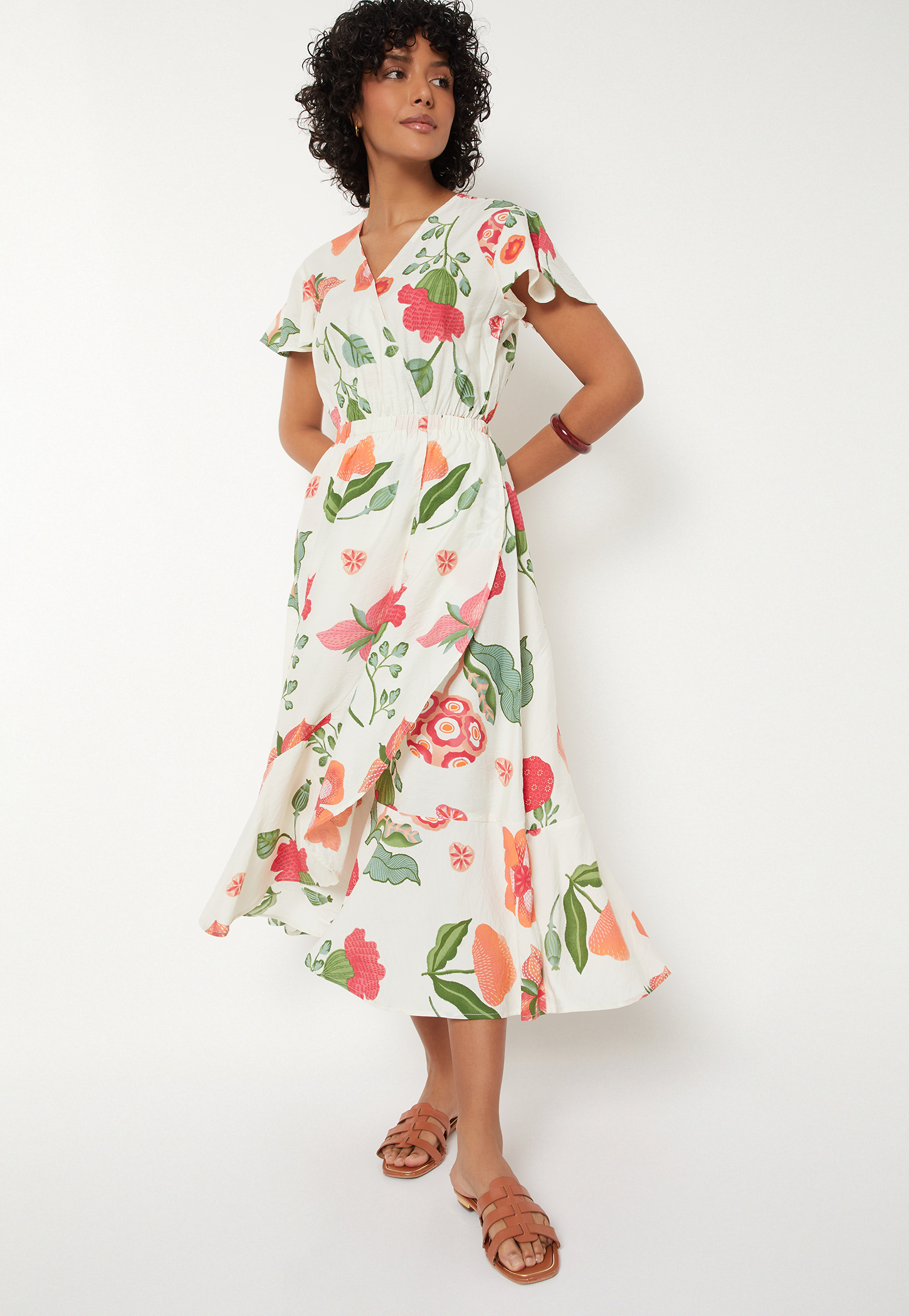 Women Floral Print Wrap Dress-picture-12