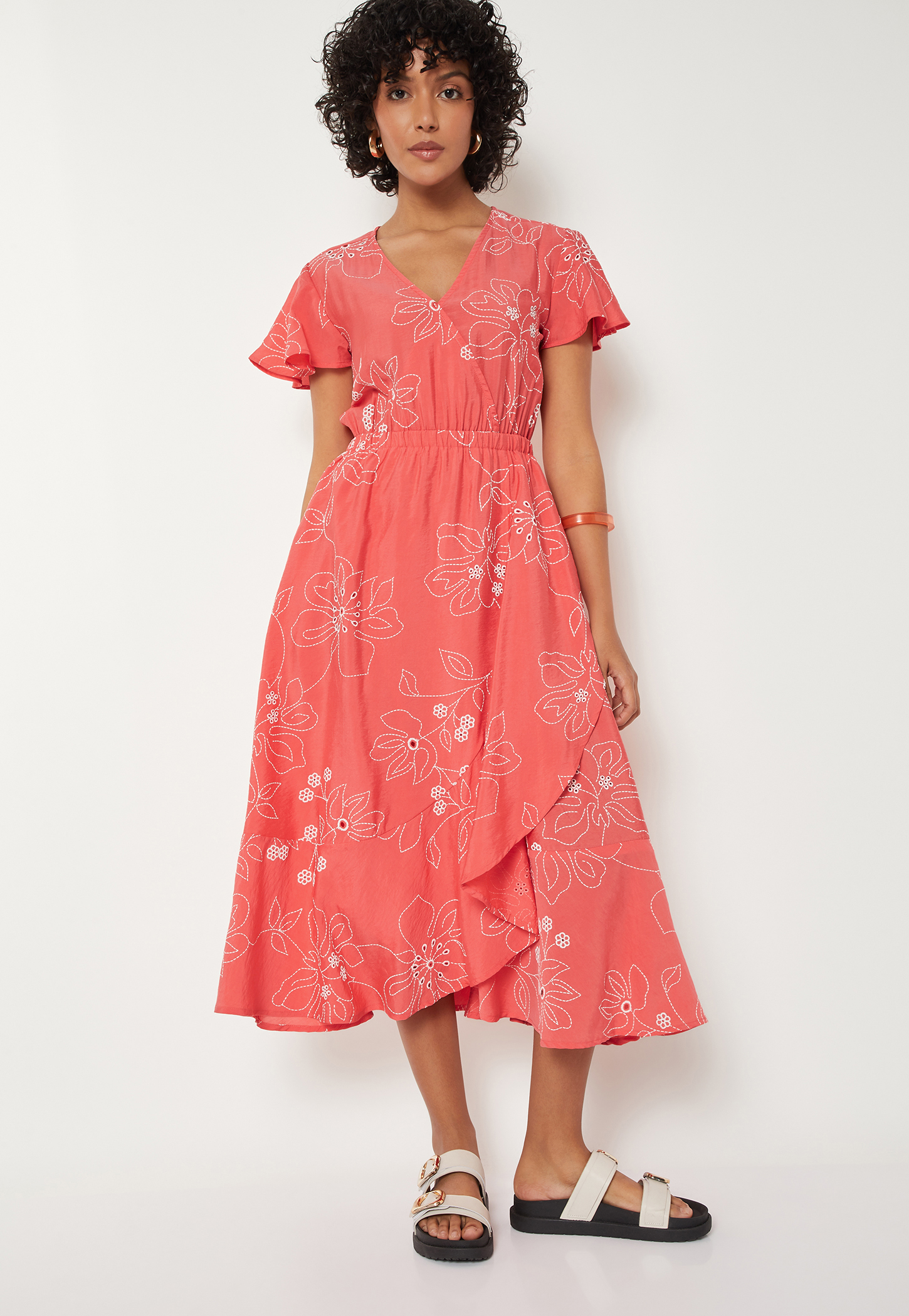 Women Schiffli Wrap Dress-picture-34