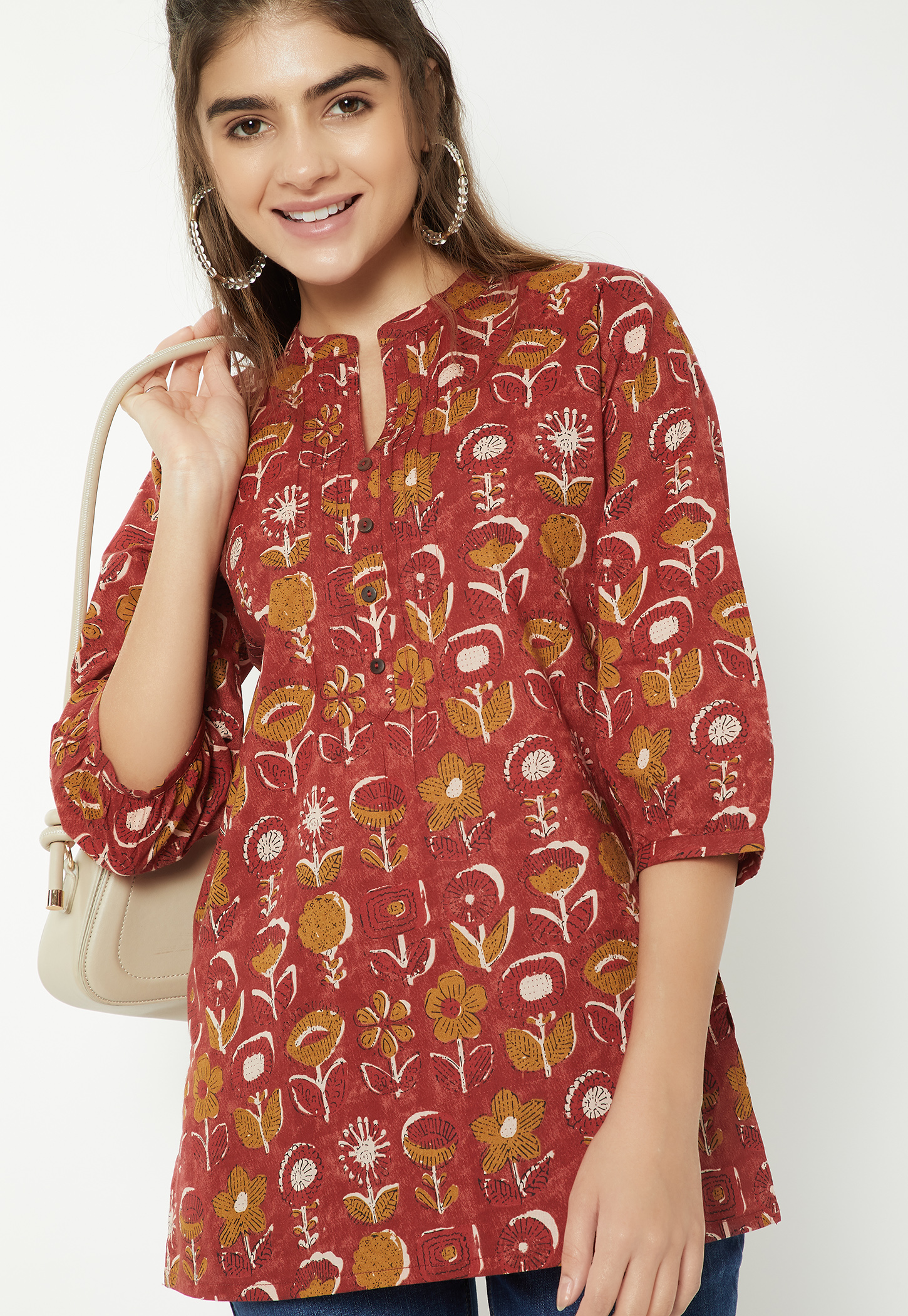 Women Printed Straight Kurti-image-7