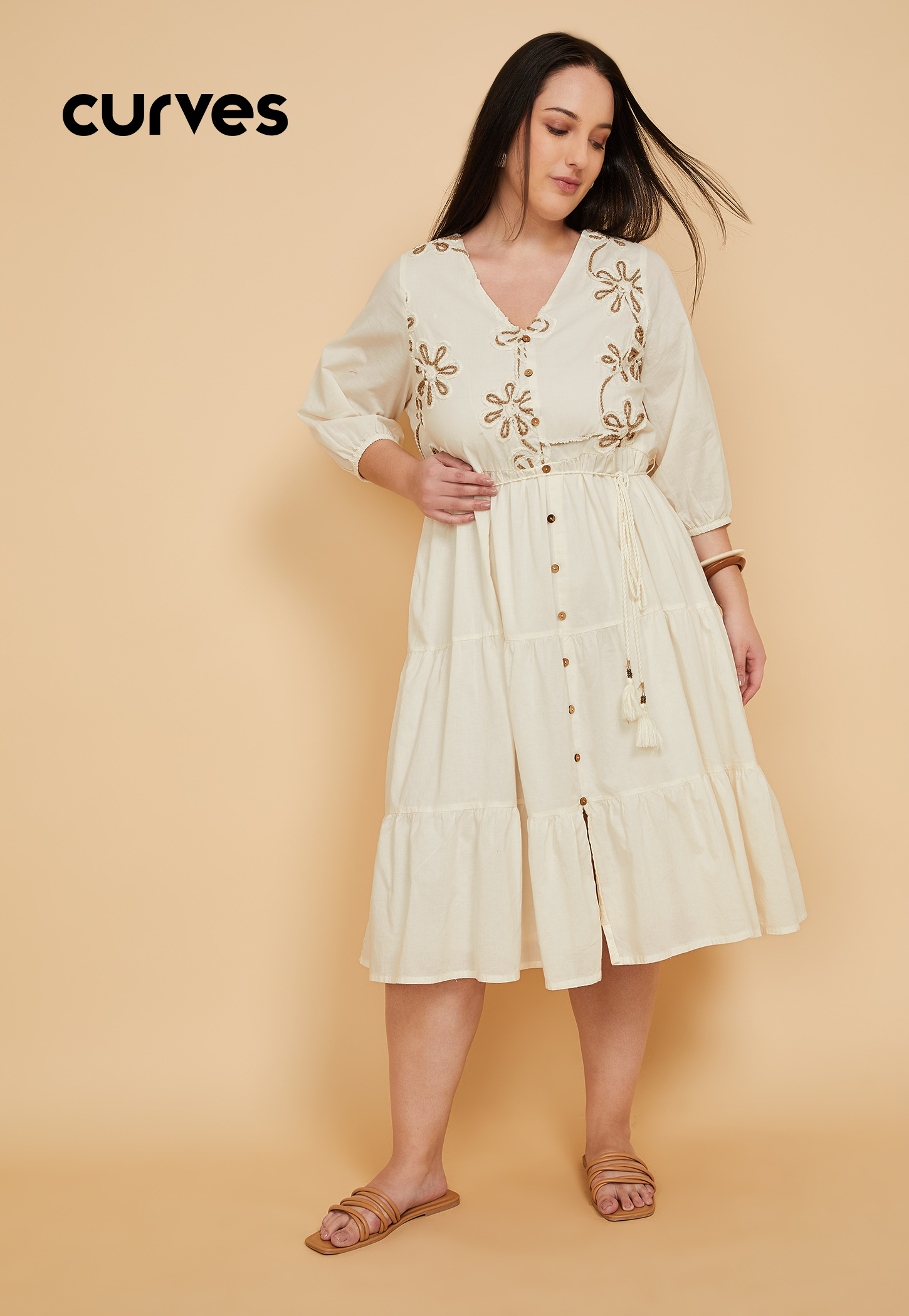 Women Embroidered Tiered Dress-picture-33