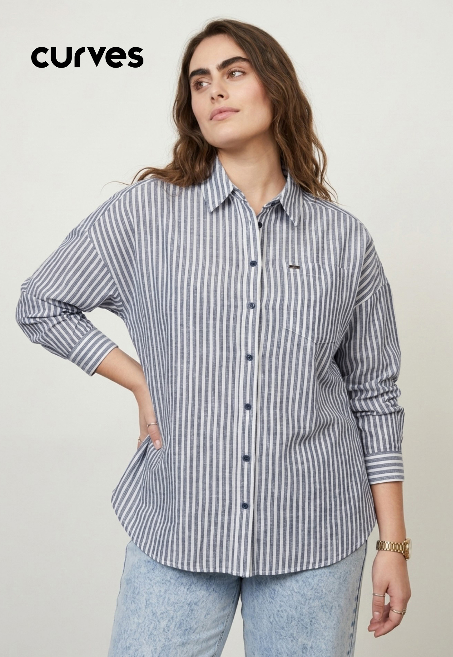 Women Striped Oversized Shirt-picture-49
