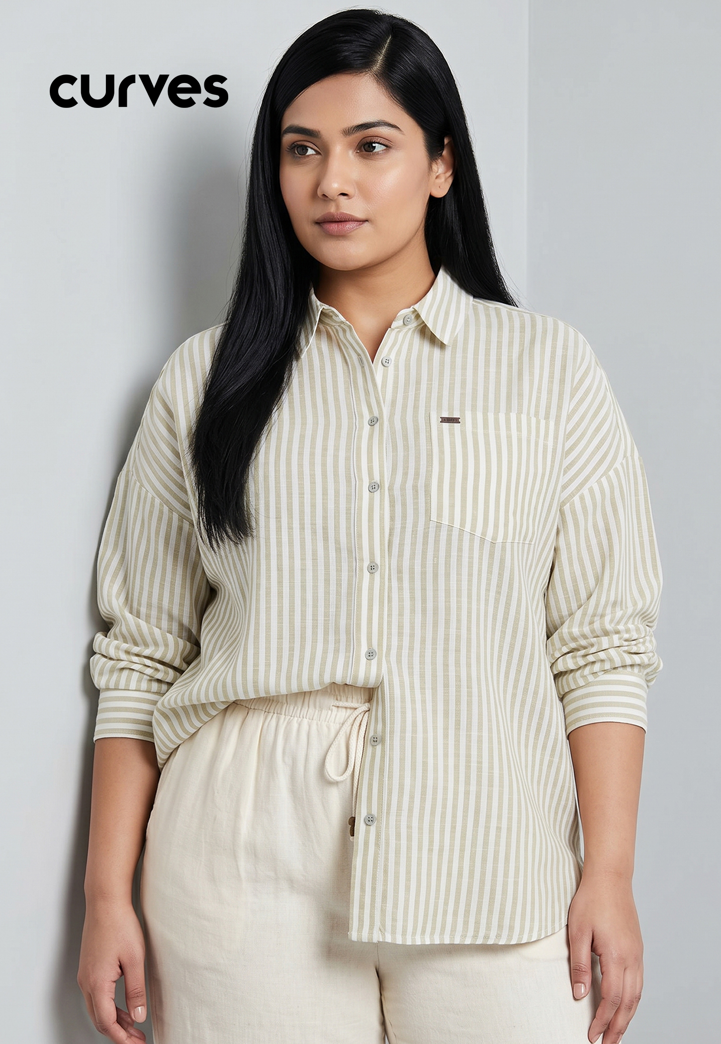Women Striped Oversized Shirt-picture-50