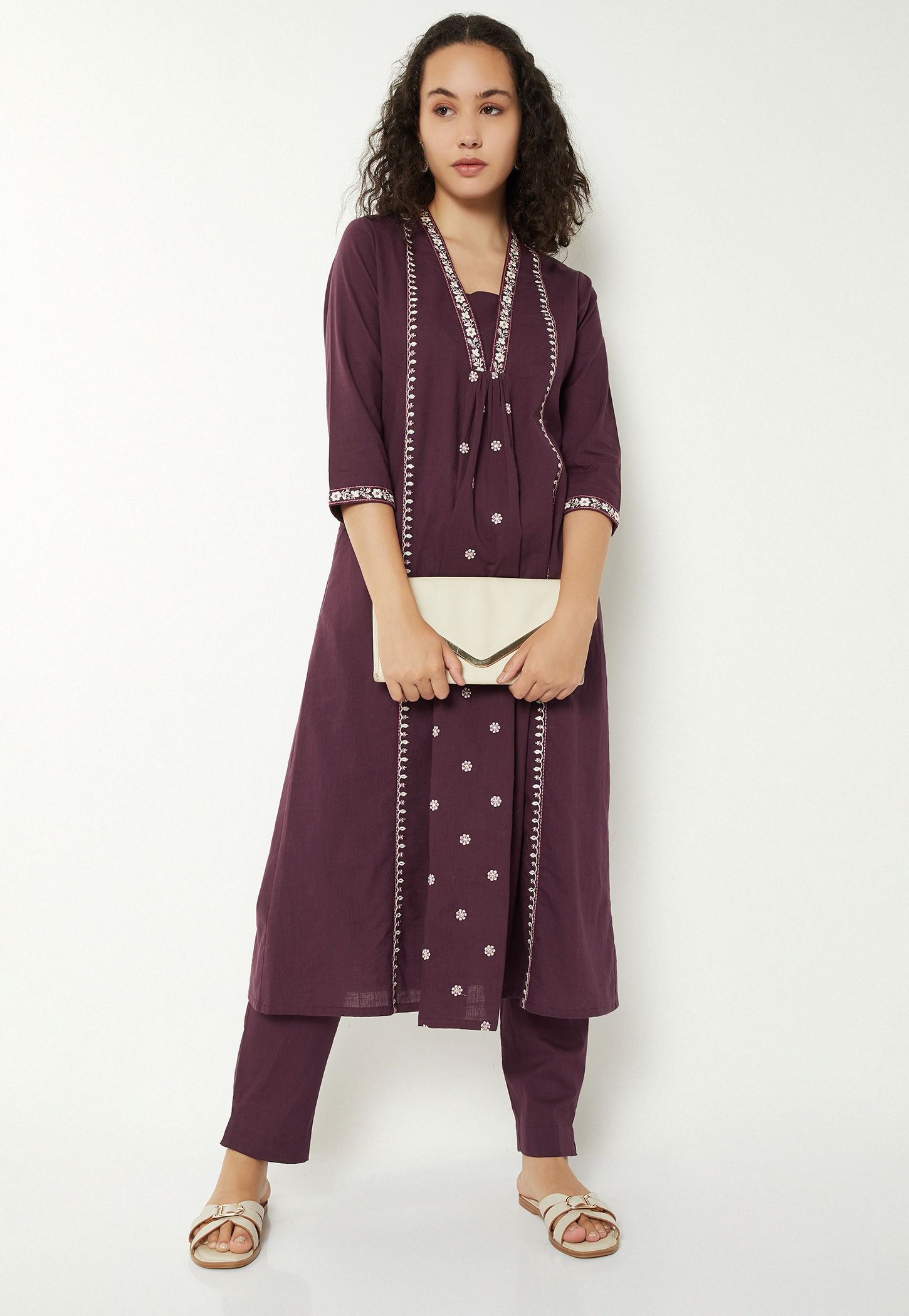 Women Embroidered A-Line Kurta Set-picture-28