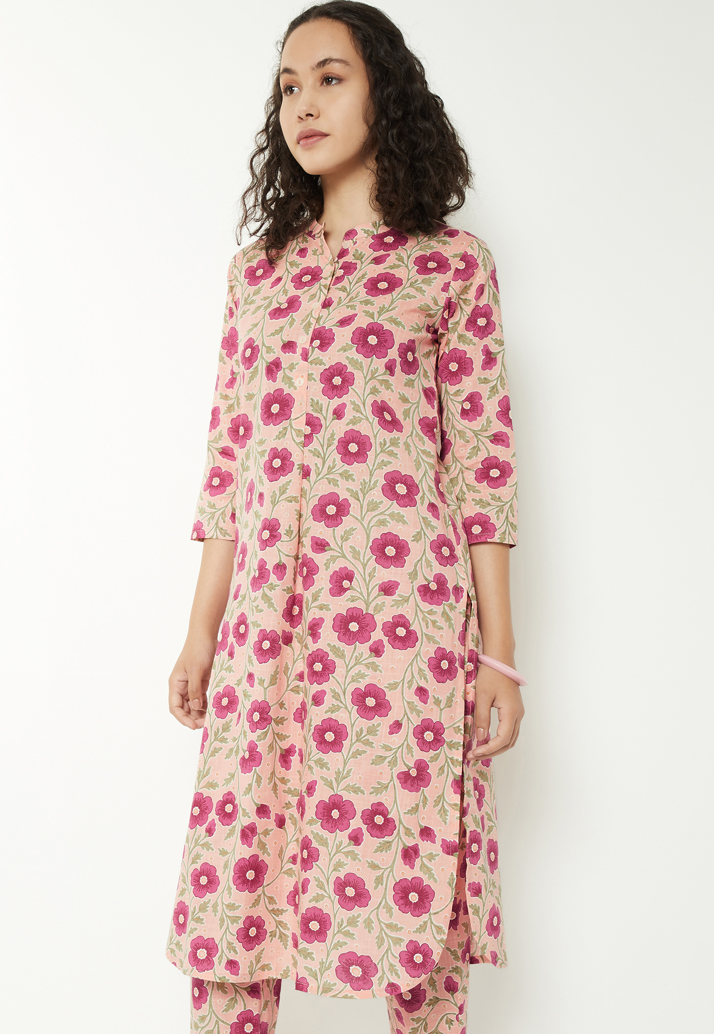 Women Floral Print Straight Kurta Set-picture-22