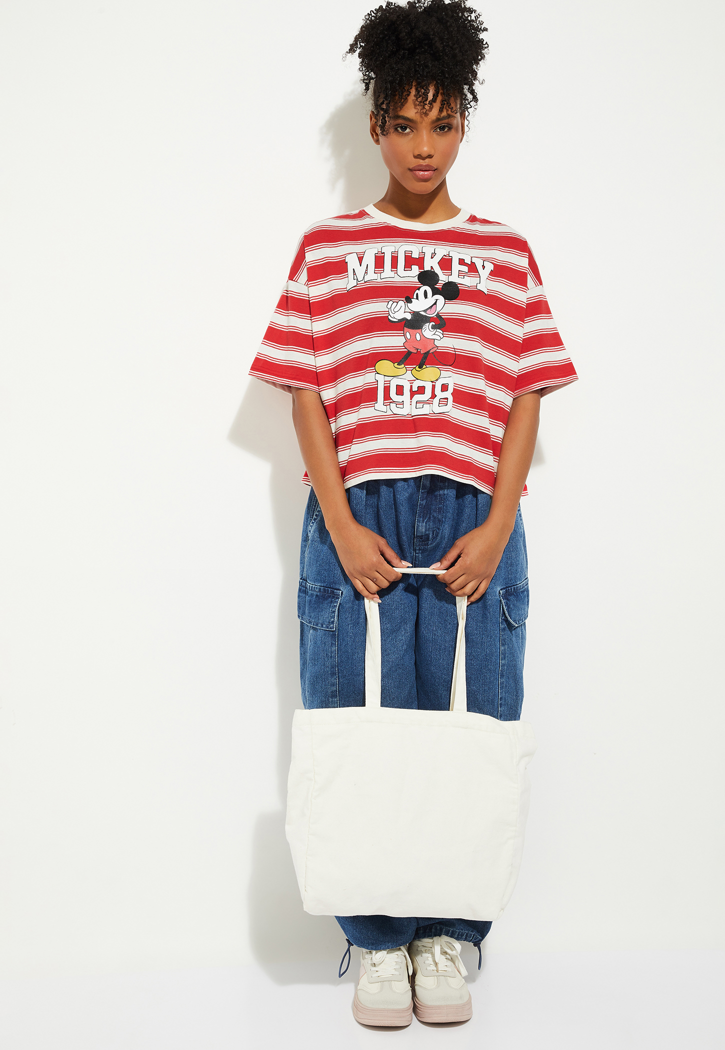 URB_N Mickey Mouse Print Boxy T-shirt-picture-29