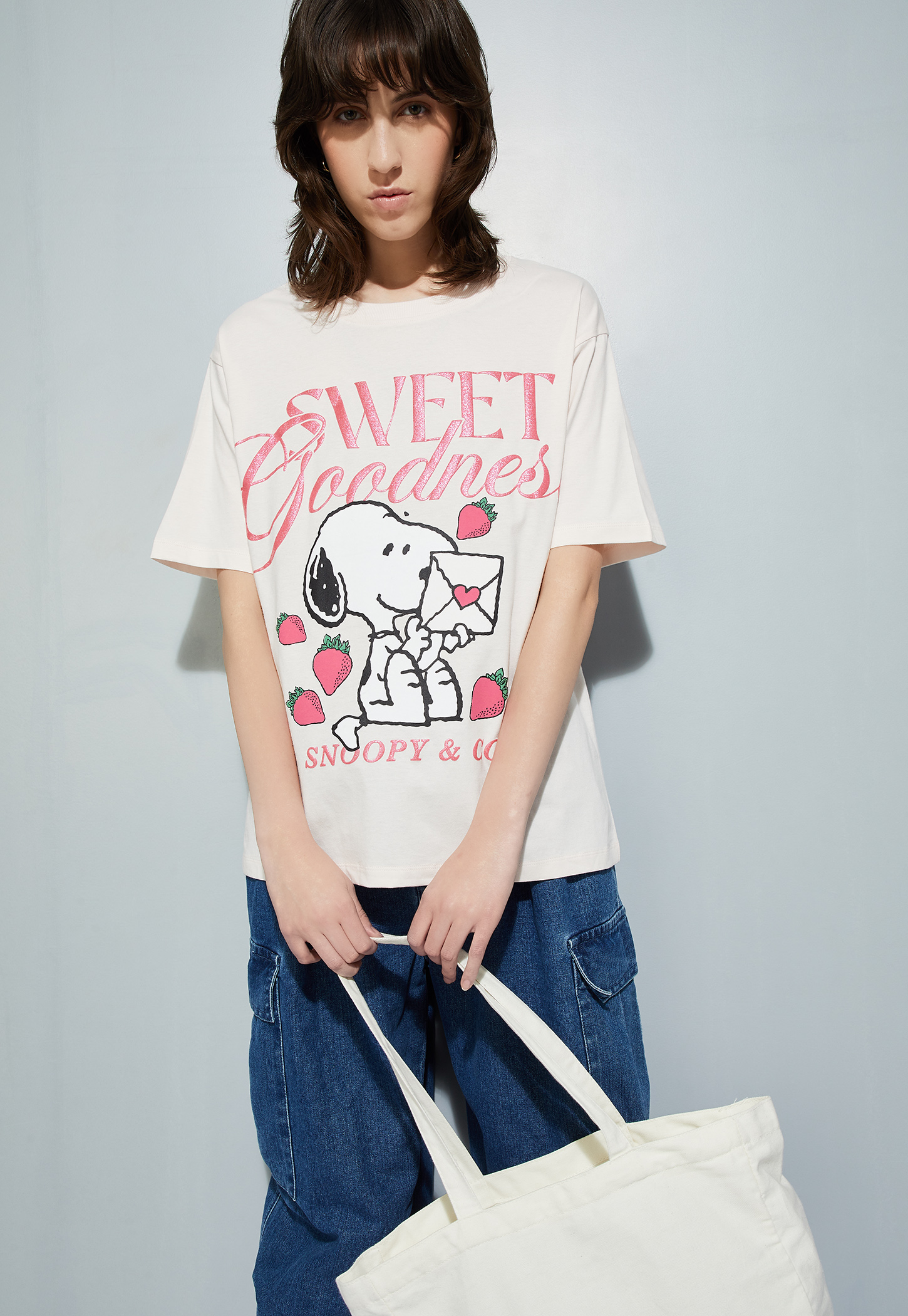 URB_N Women Peanut Snoopy Print Oversized T-shirt-picture-39