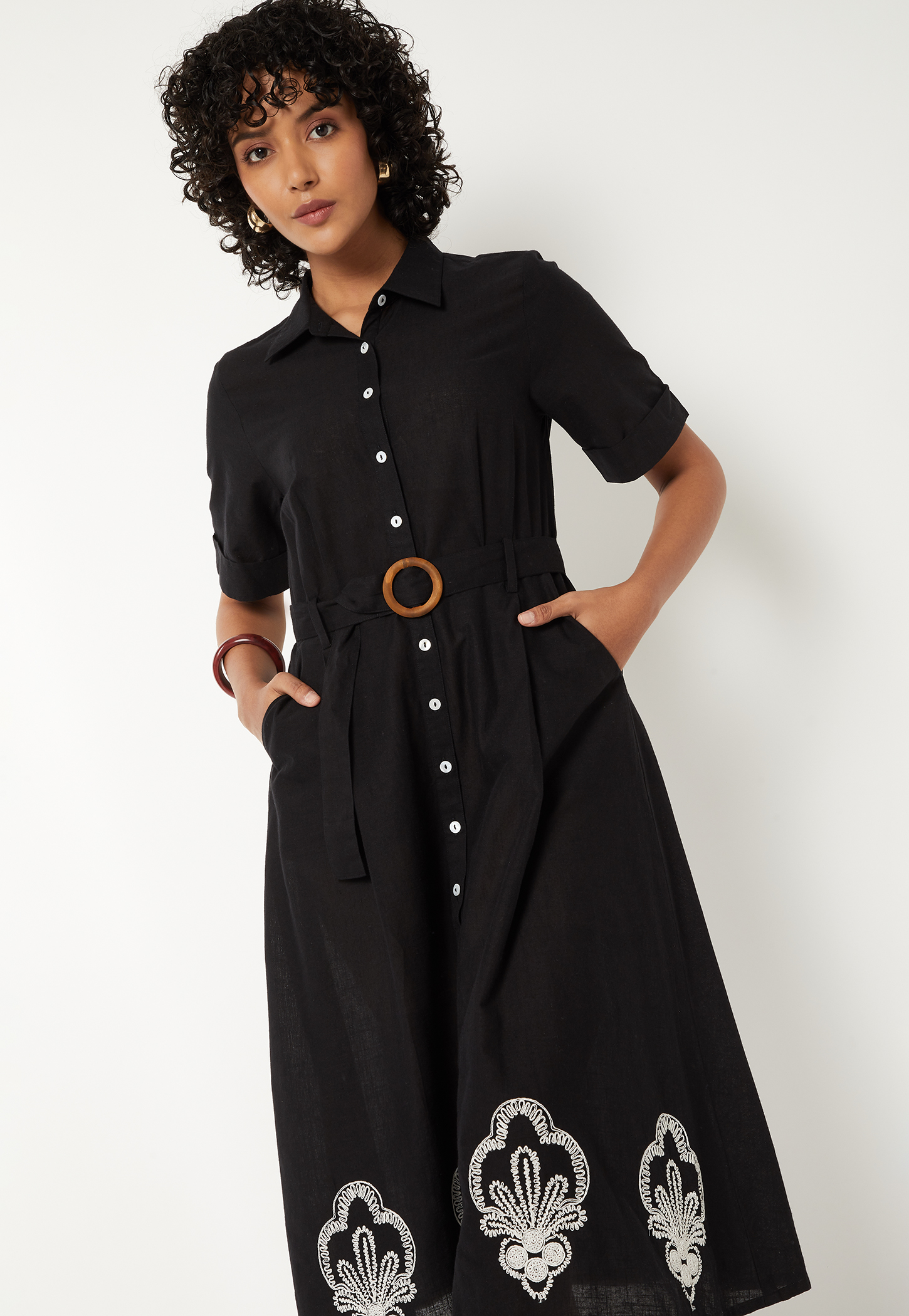 Women Embroidered Shirt Dress-picture-11