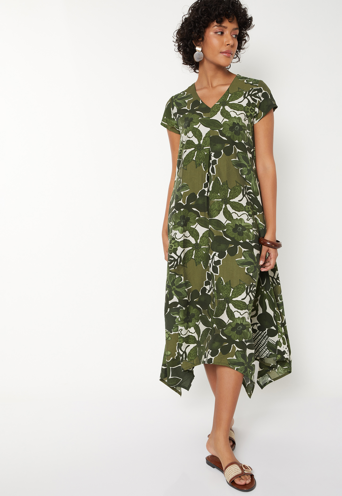 Women Printed Asymmetric Hem Dress-picture-29