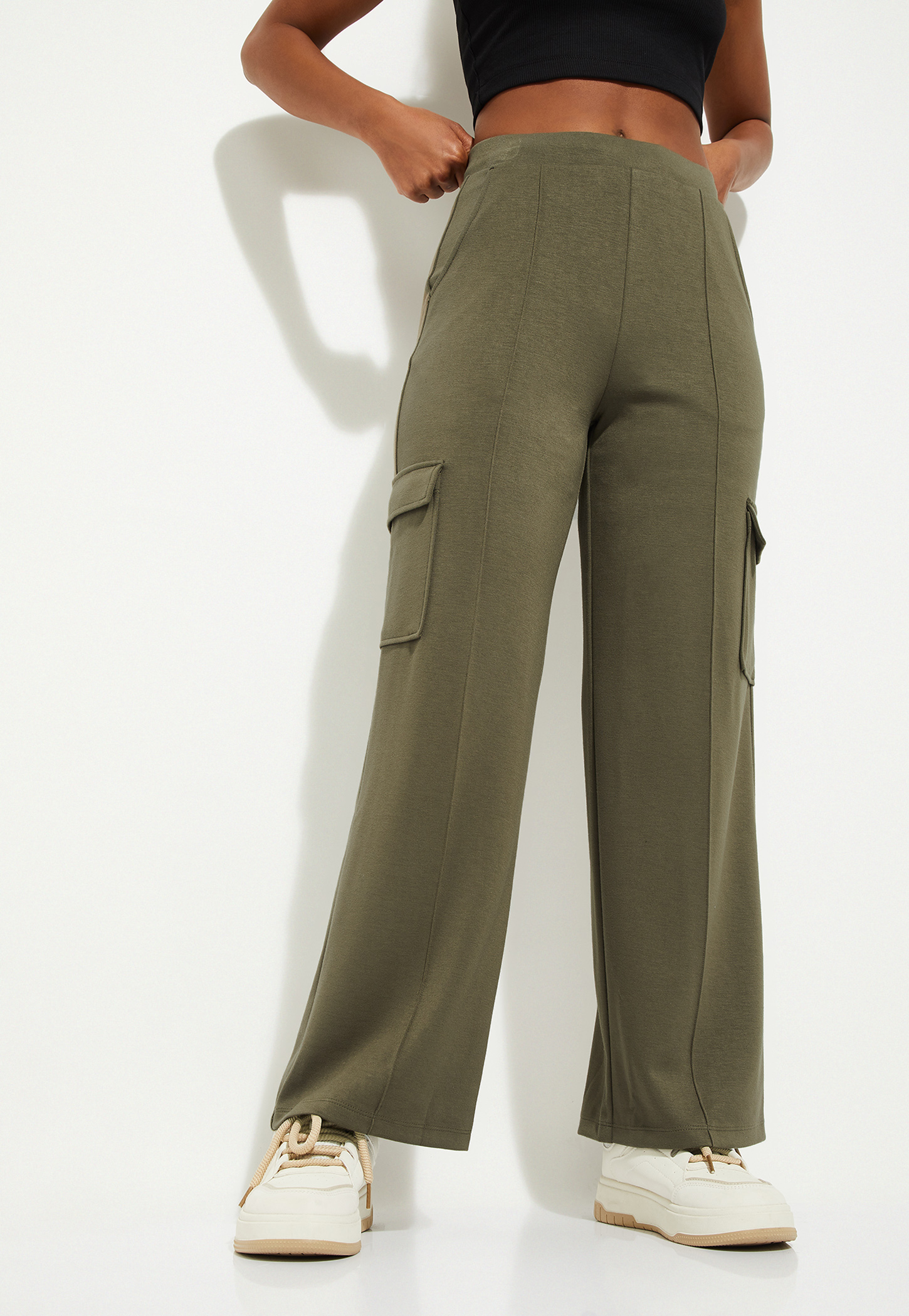 Women Pintuck Straight Leg Cargos-picture-44