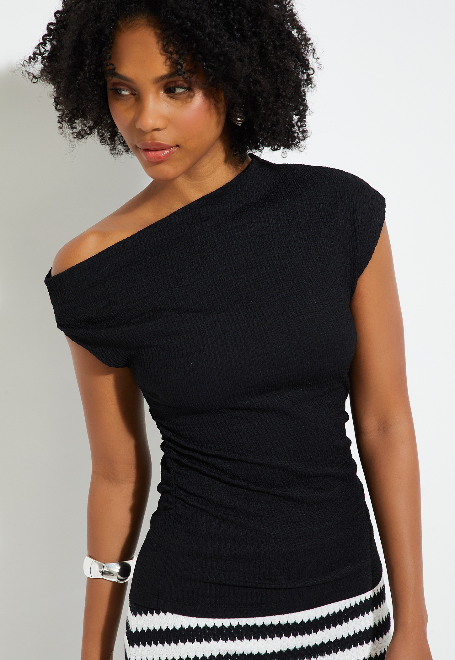 URB_N Women Textured One-Shoulder Top-picture-16
