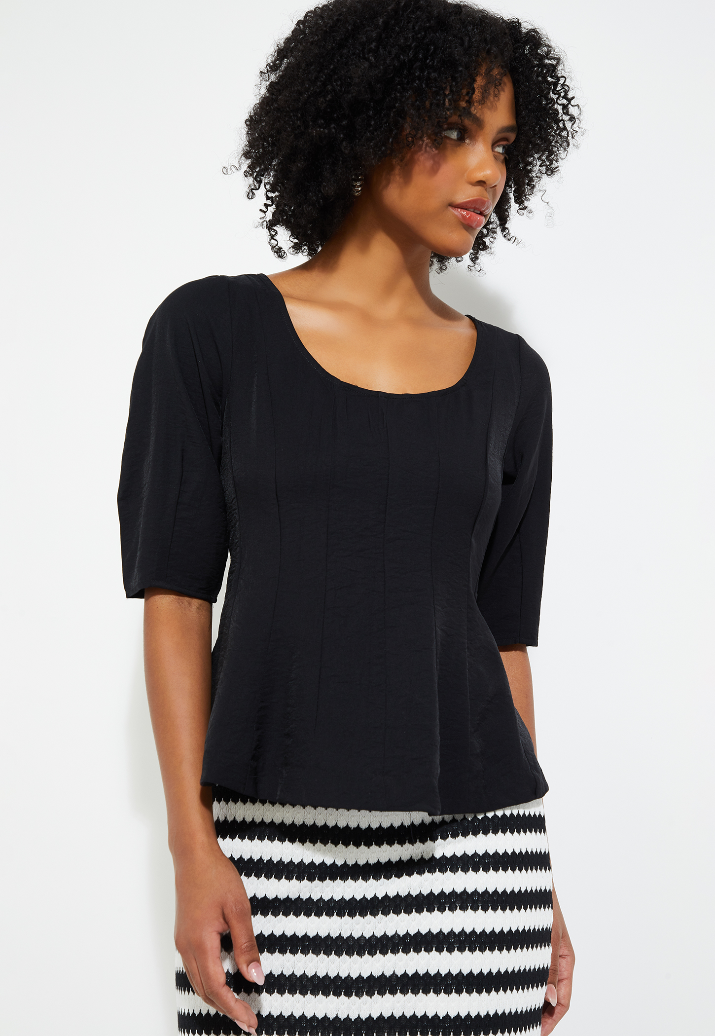 Women Panelled Peplum Top-picture-33