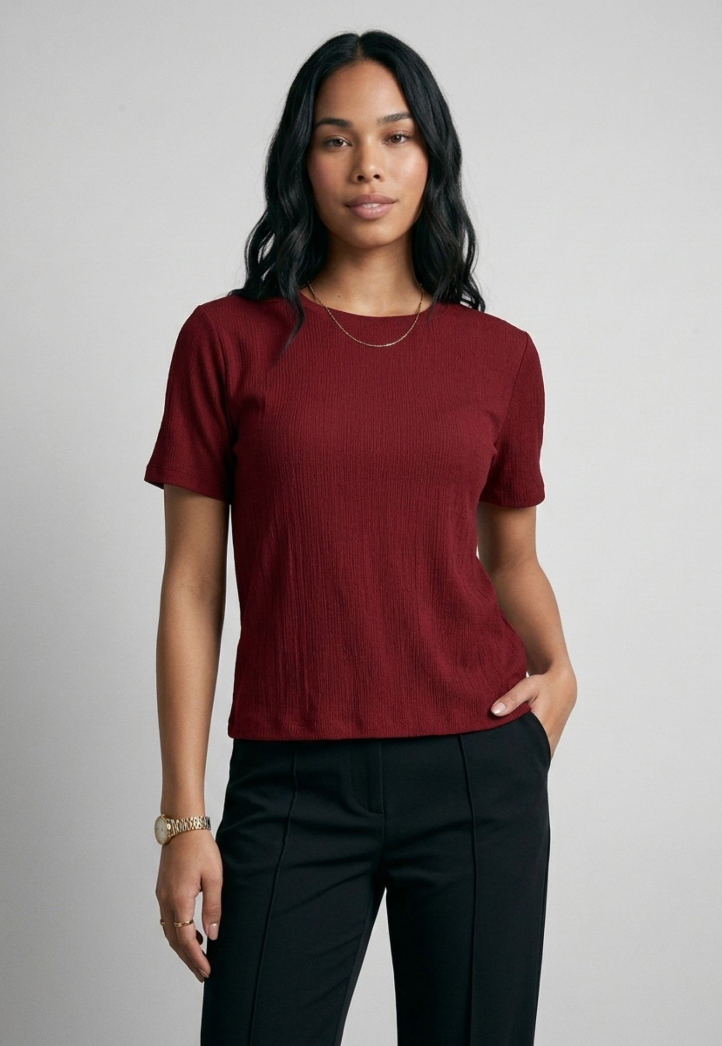 Women Textured T-shirt-picture-51