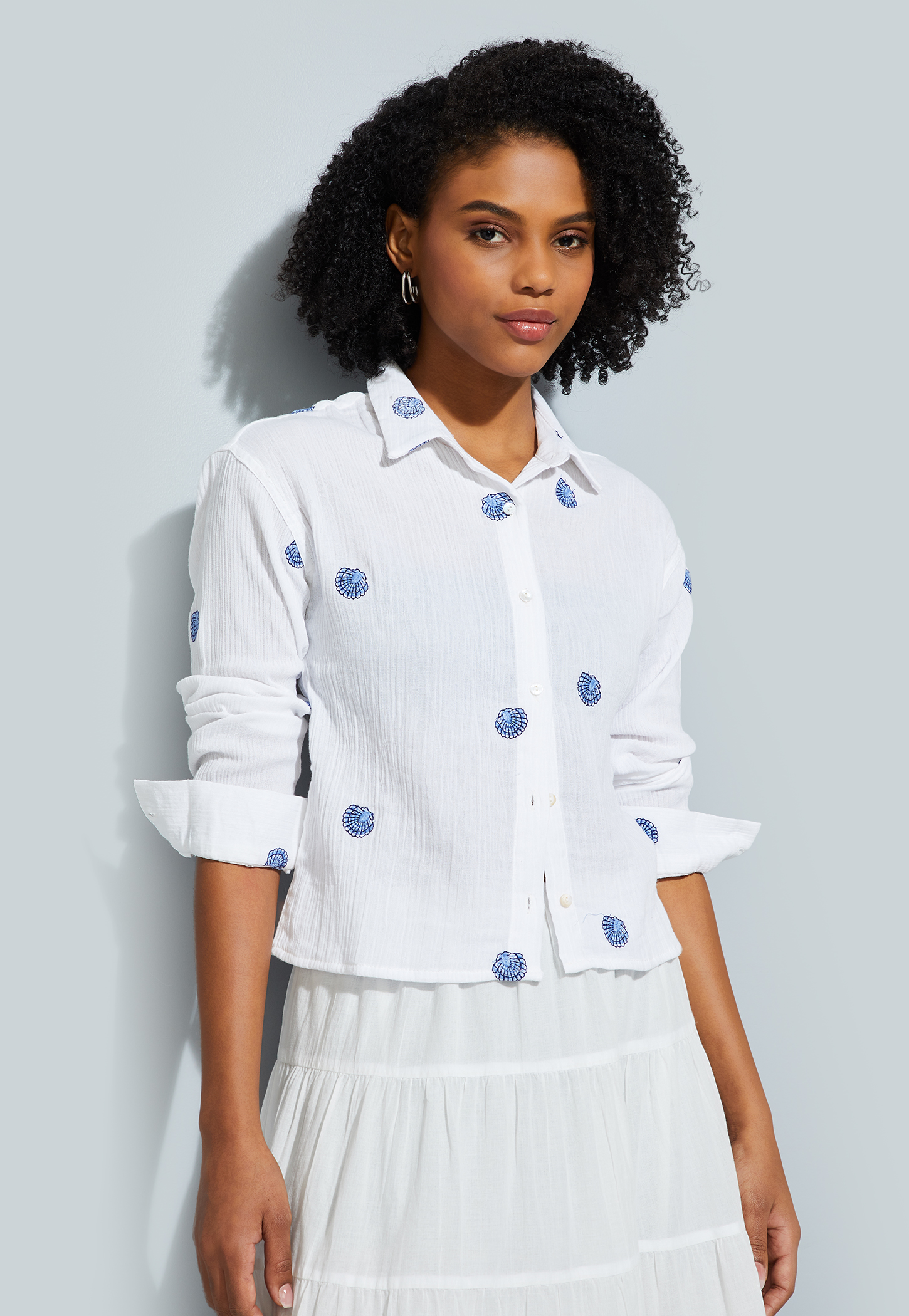 URB_N Women Embroidered Shirt