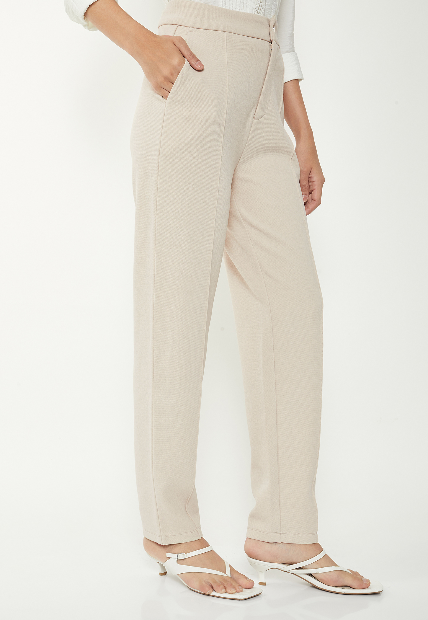 Women Pintuck Tapered Fit Trousers-picture-13