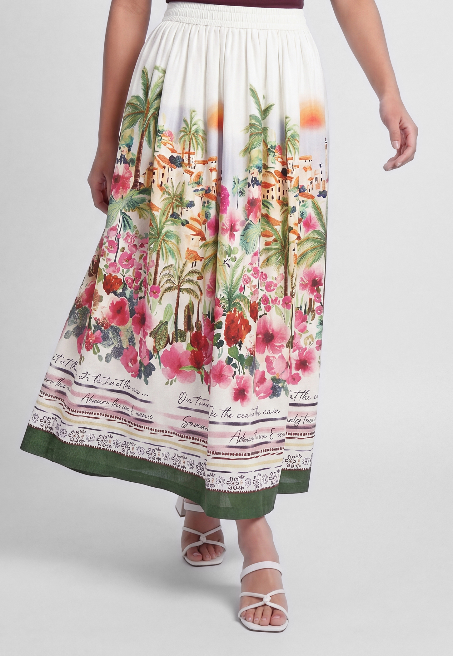 Women Printed Tiered Skirt-picture-25