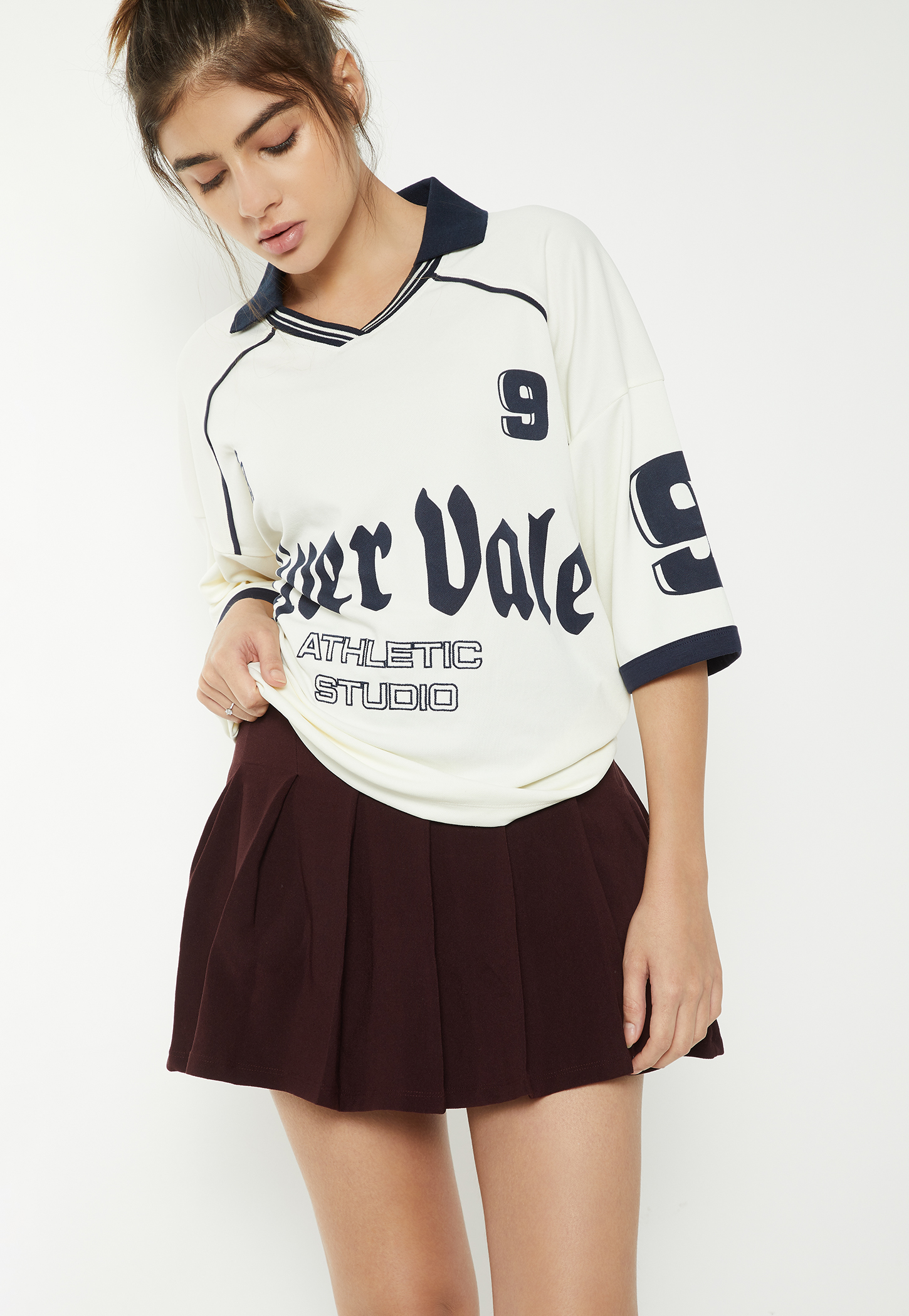 Women Printed Johnny Collar Sports T-shirt-picture-32