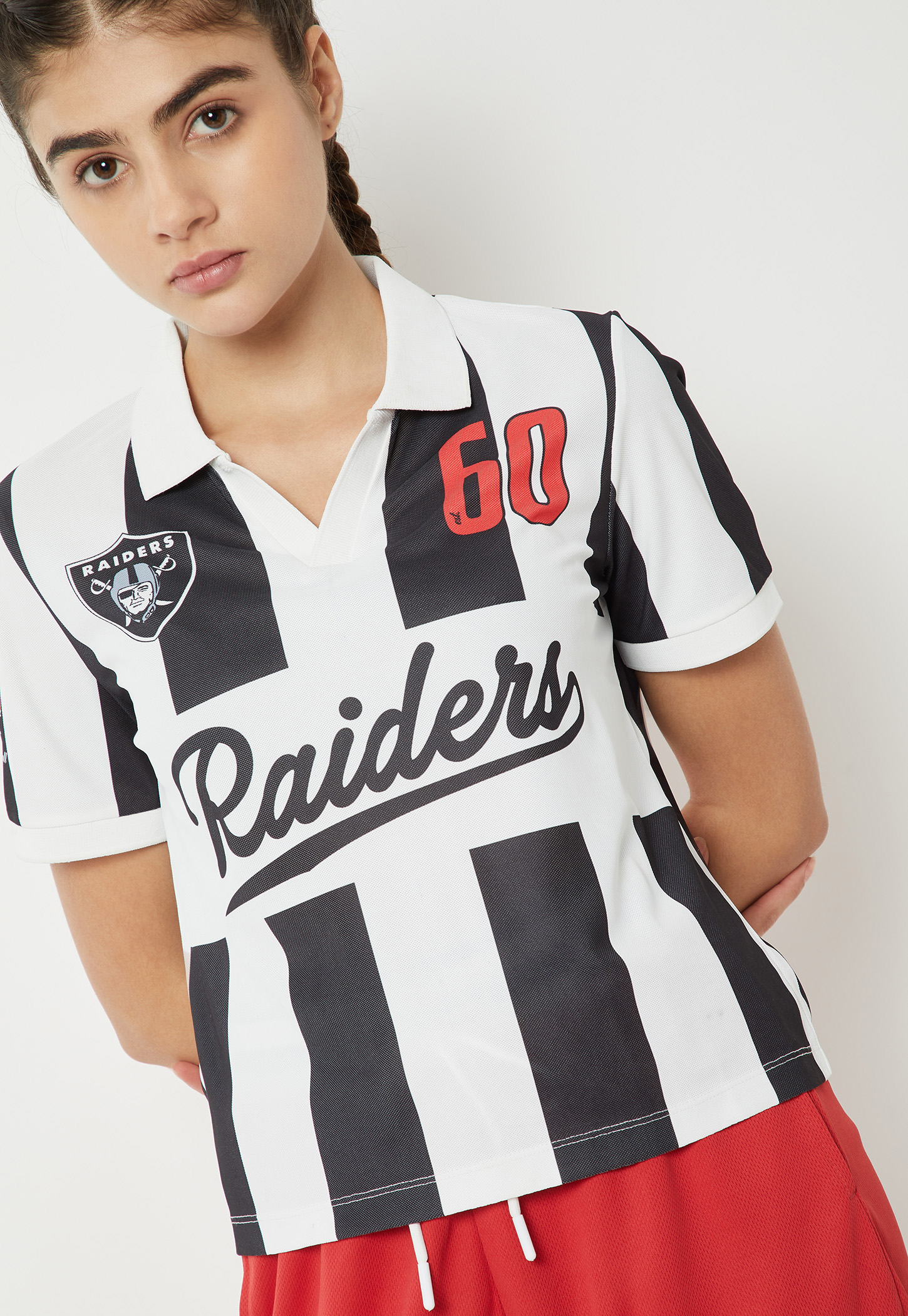 Women NFL Printed Johnny Collar T-shirt-image-3