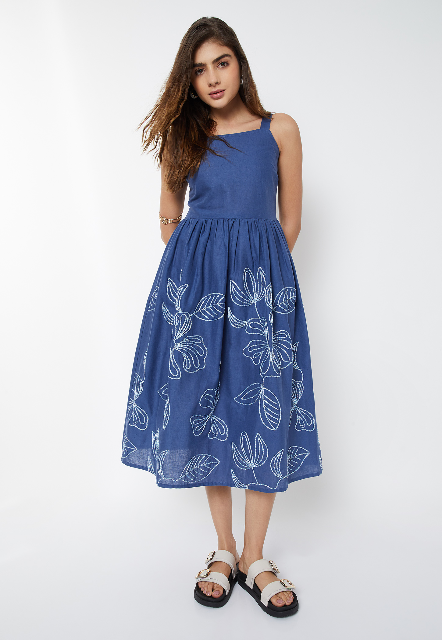 Women Embroidered Midi Dress-picture-45
