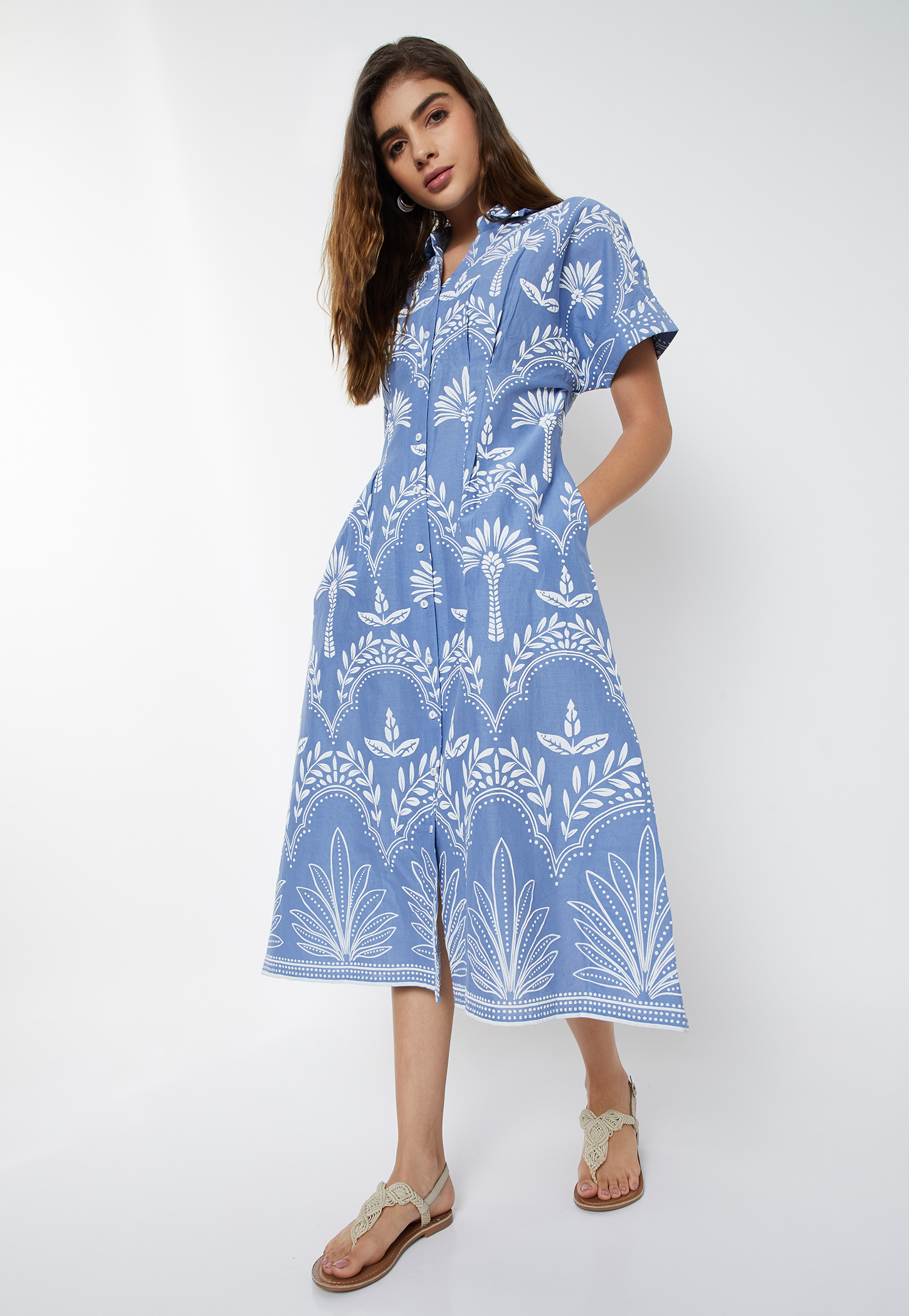 Women Printed Shirt Dress-picture-12