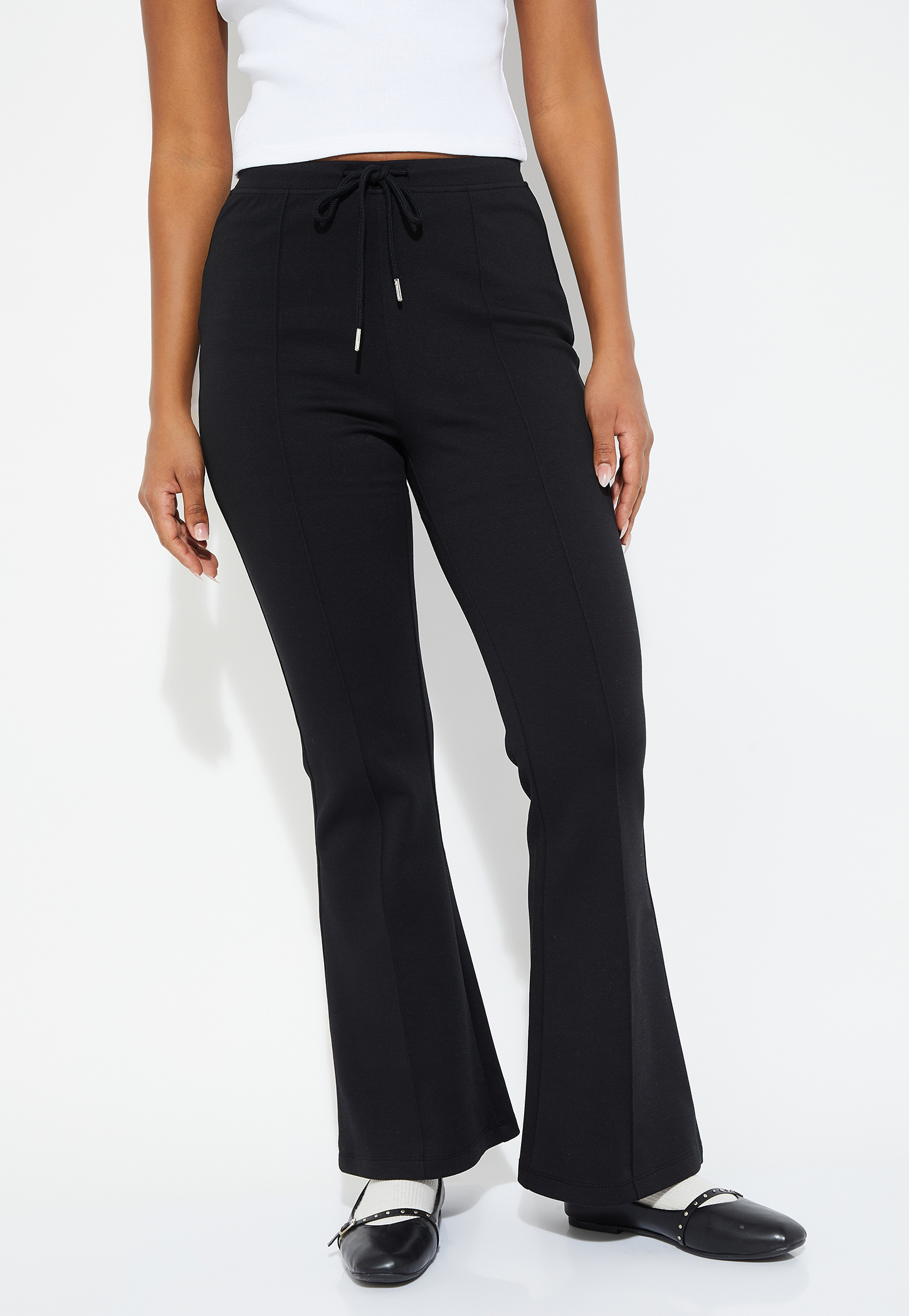 Women Panelled Flare Trousers-picture-14