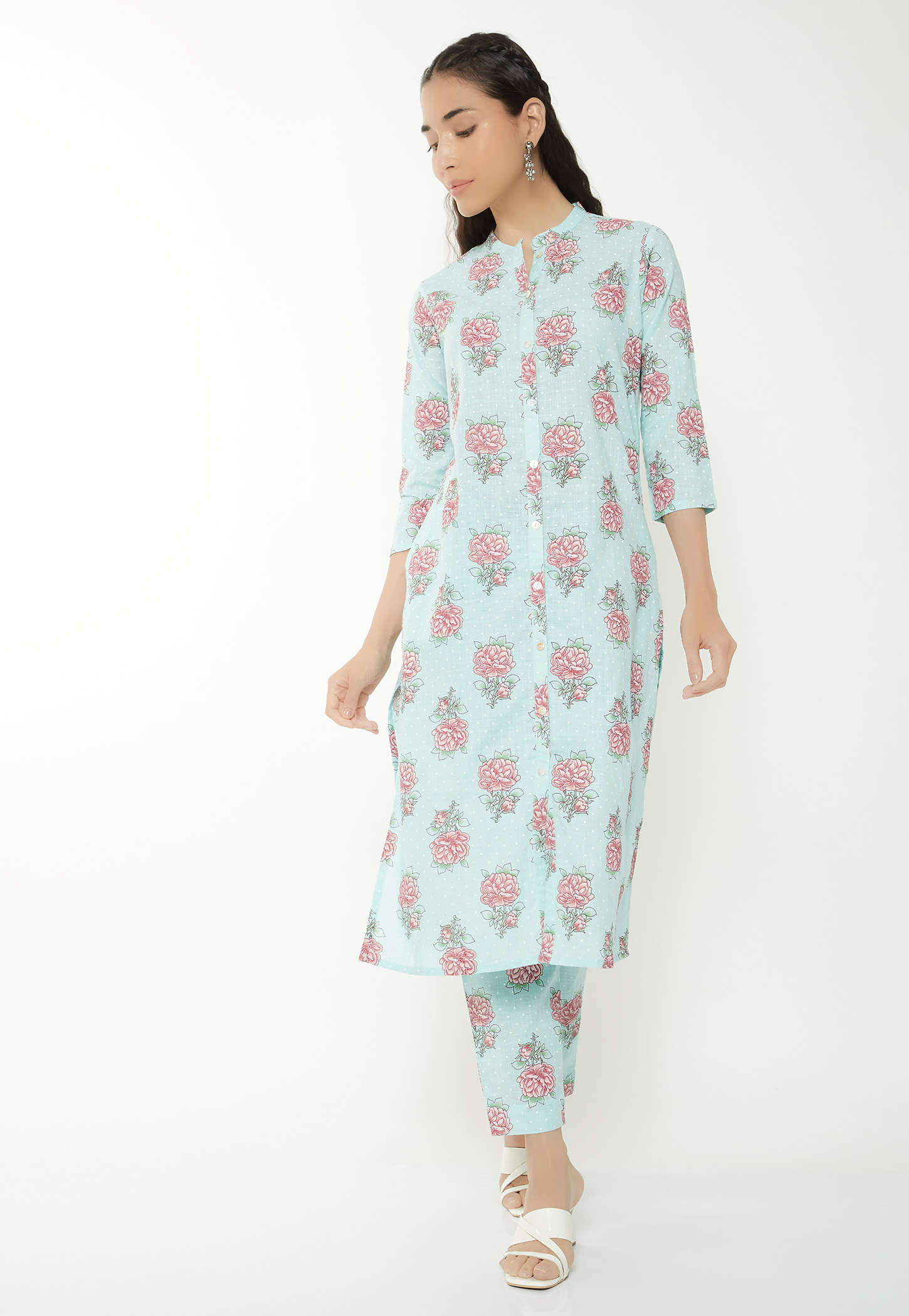 Women Floral Print Straight Kurta Set-picture-44