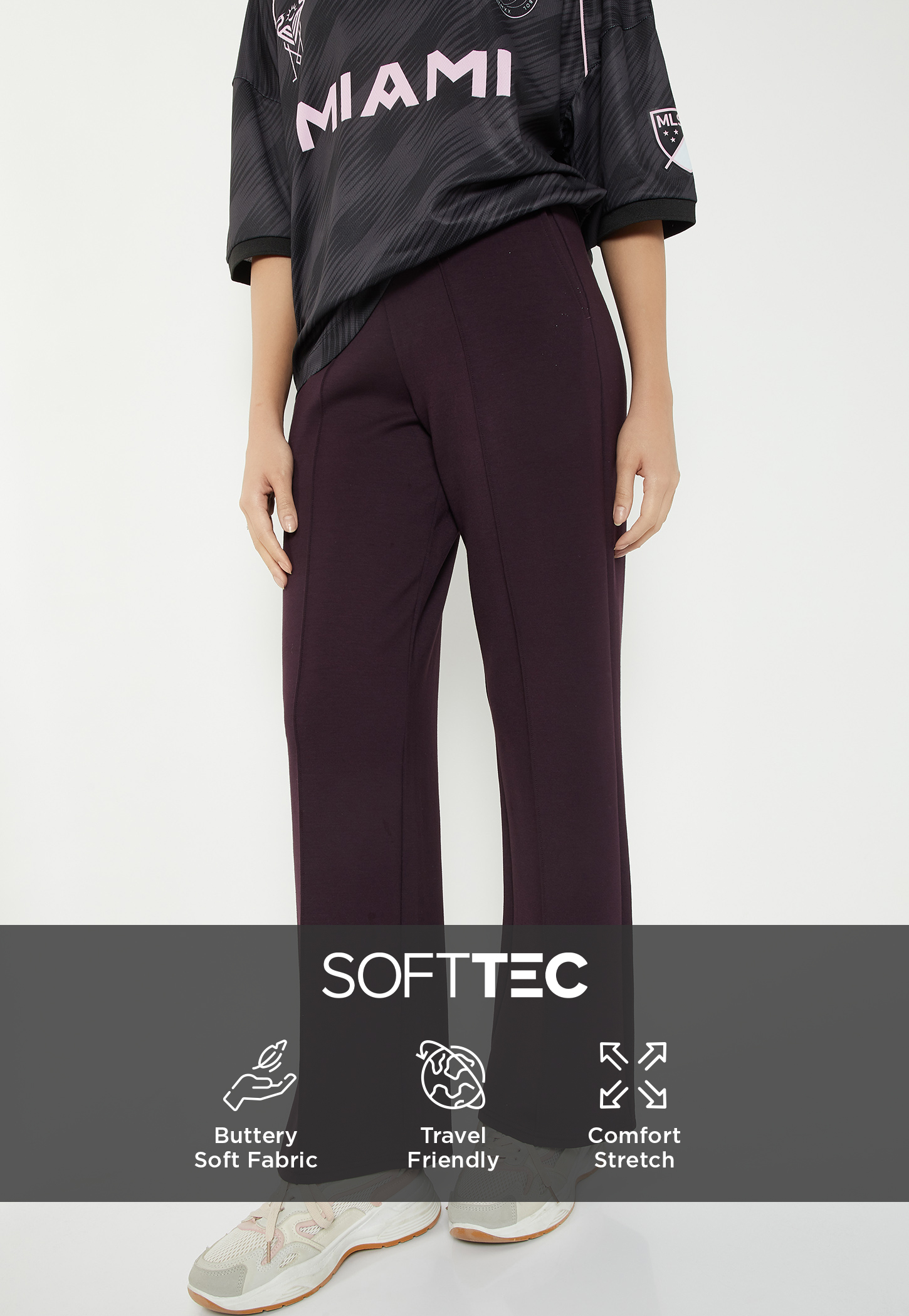 Women Pintuck Wide Leg Sports Track Pants-picture-33