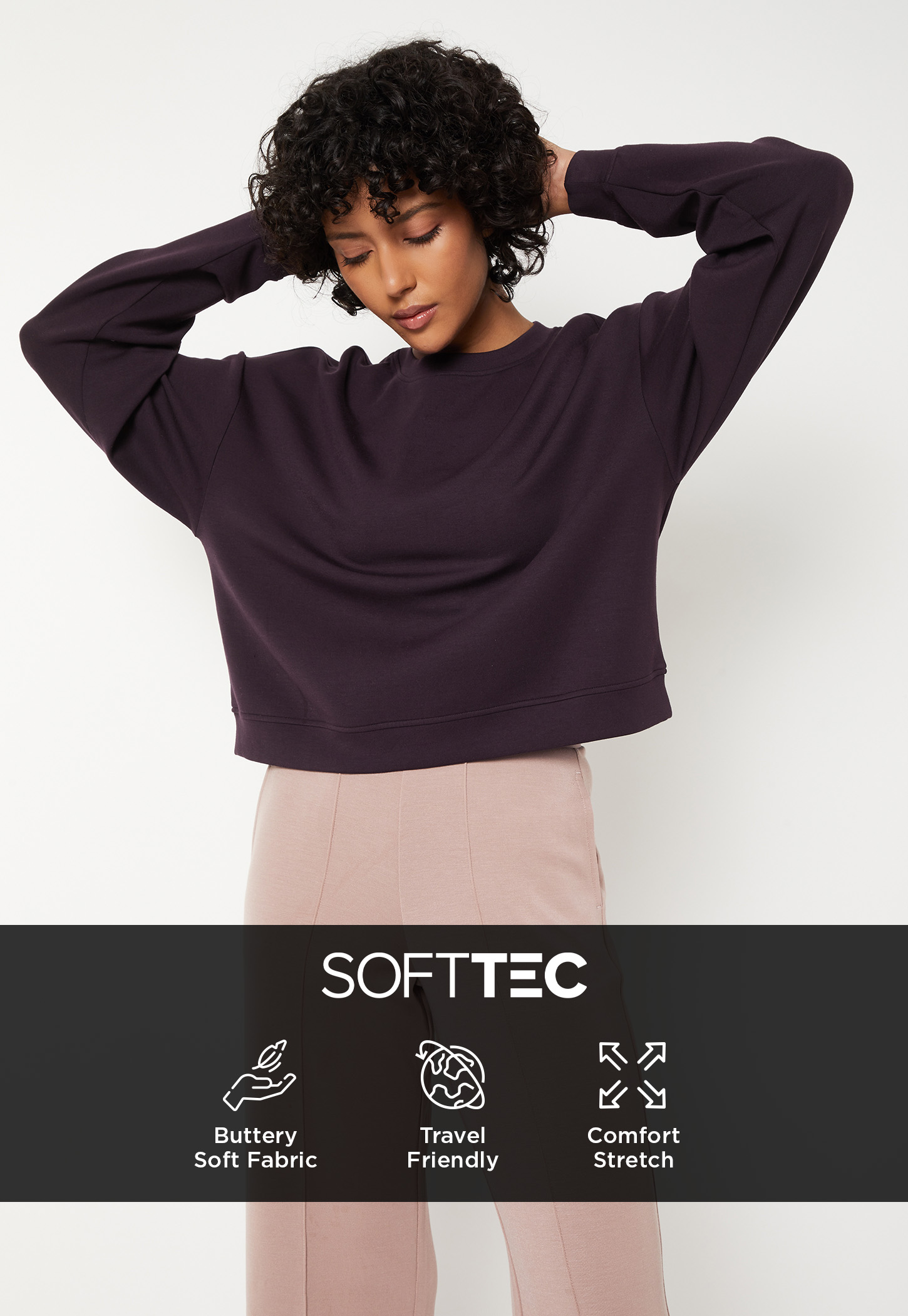 Women Solid Boxy Sports T-shirt-picture-53
