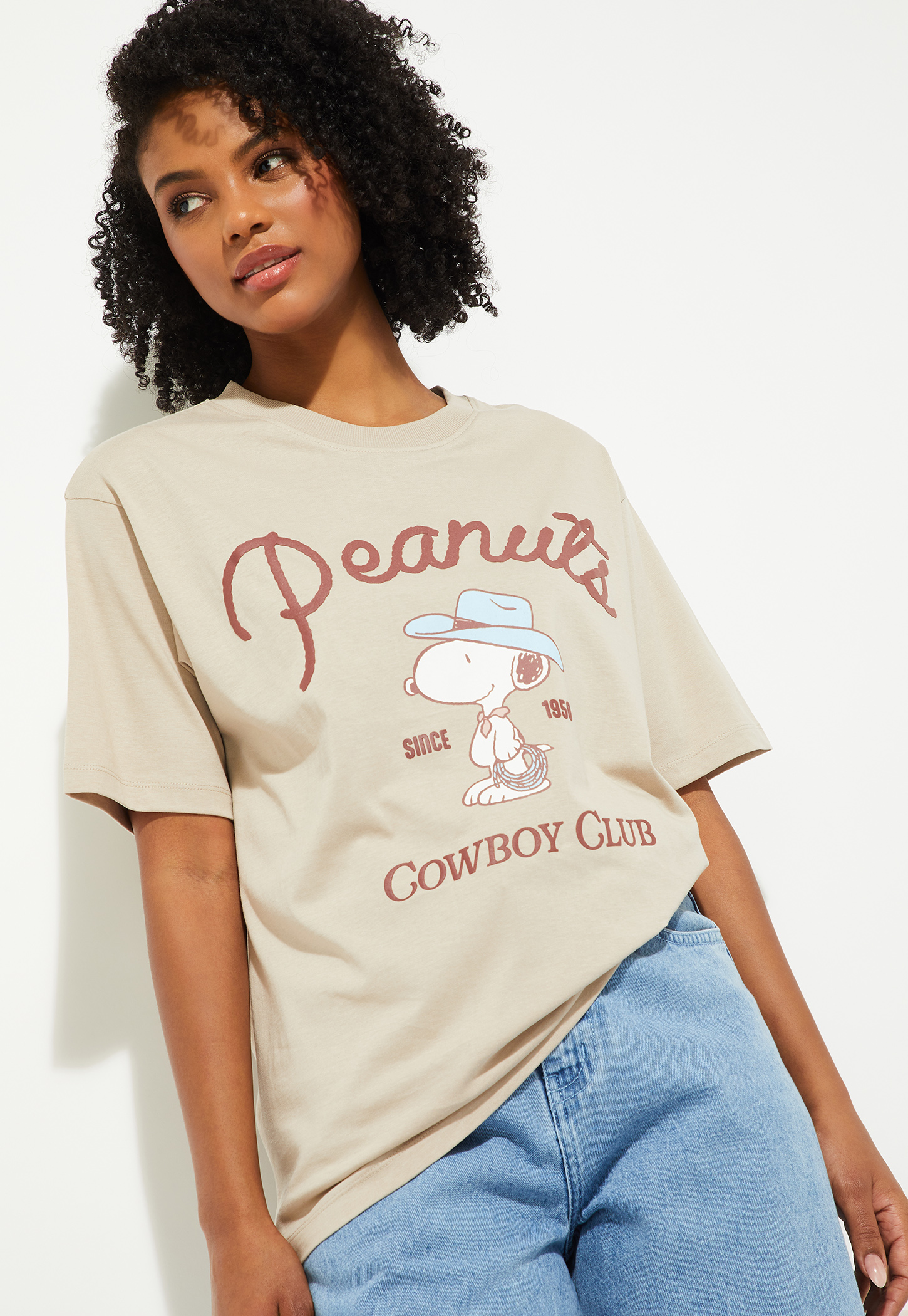 URB_N Women Peanut Snoopy Print Oversized T-shirt-picture-32
