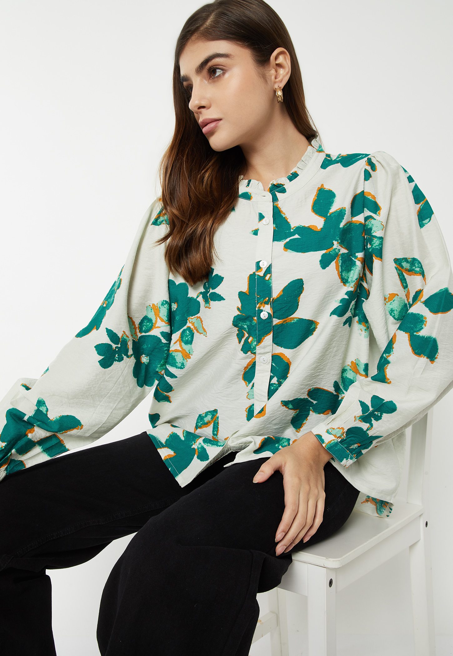Women Printed Tunic with Frill Trim-picture-32