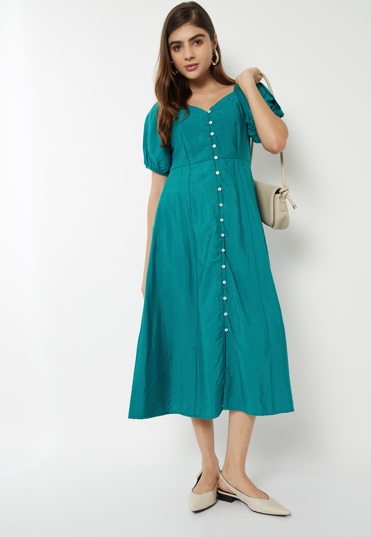 Women Solid A-Line Dress-image-31