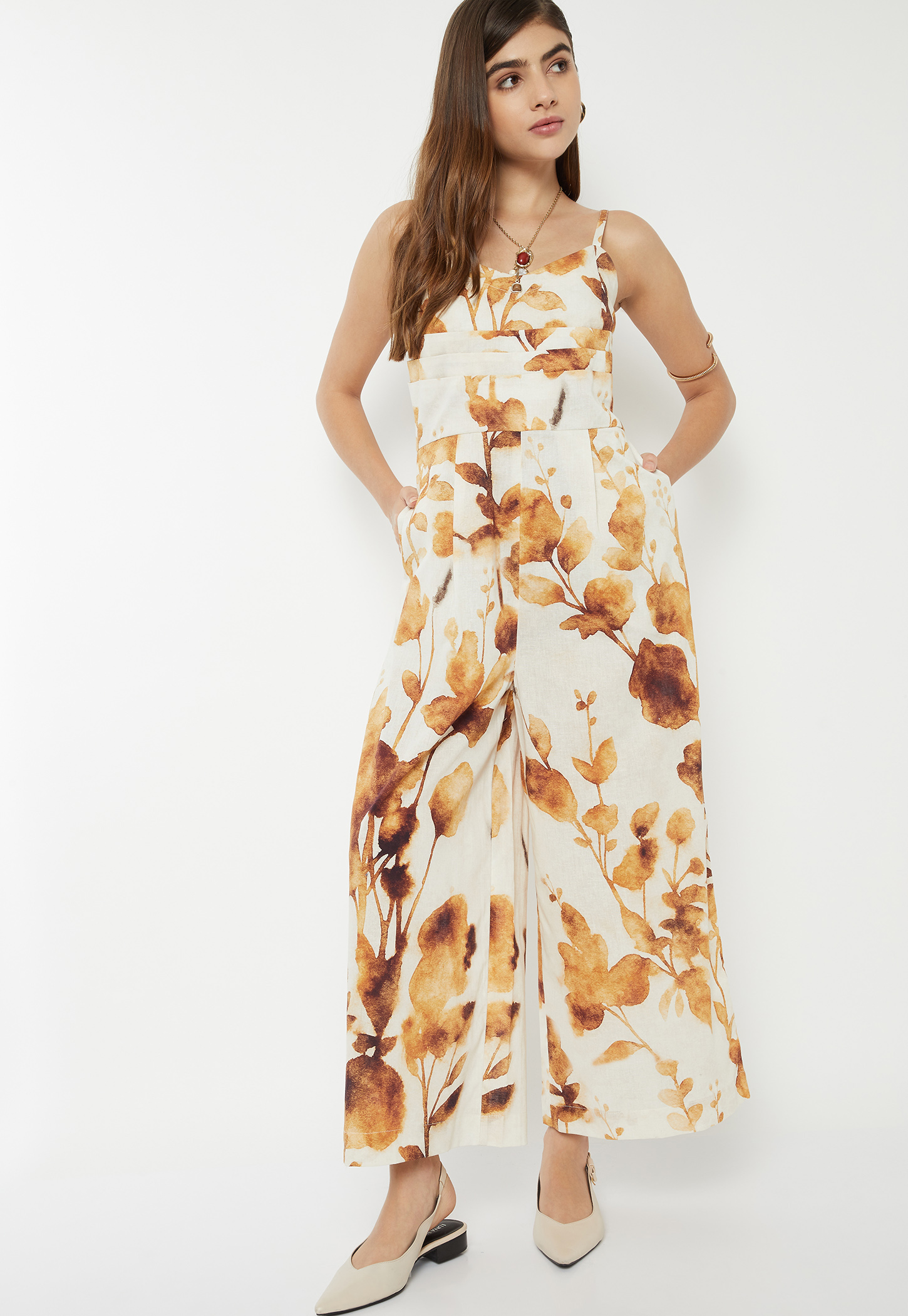 Women Printed Sleeveless Jumpsuit-image-10
